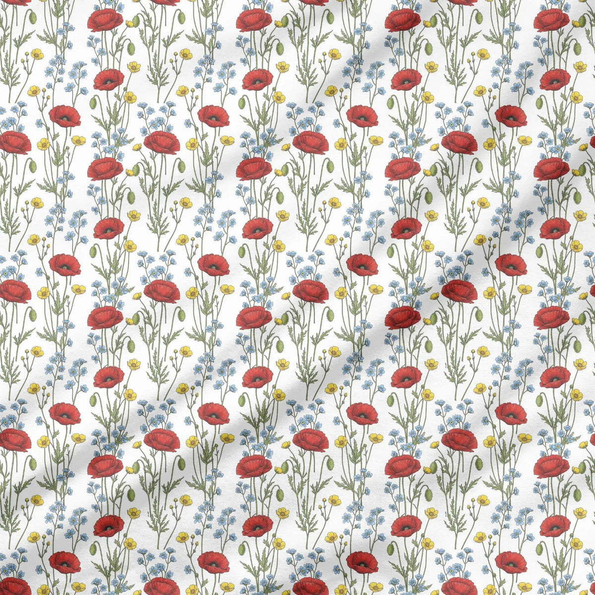 40 Pieces of Wildflowers Printed Percale Cotton Fabric (CHP001)
