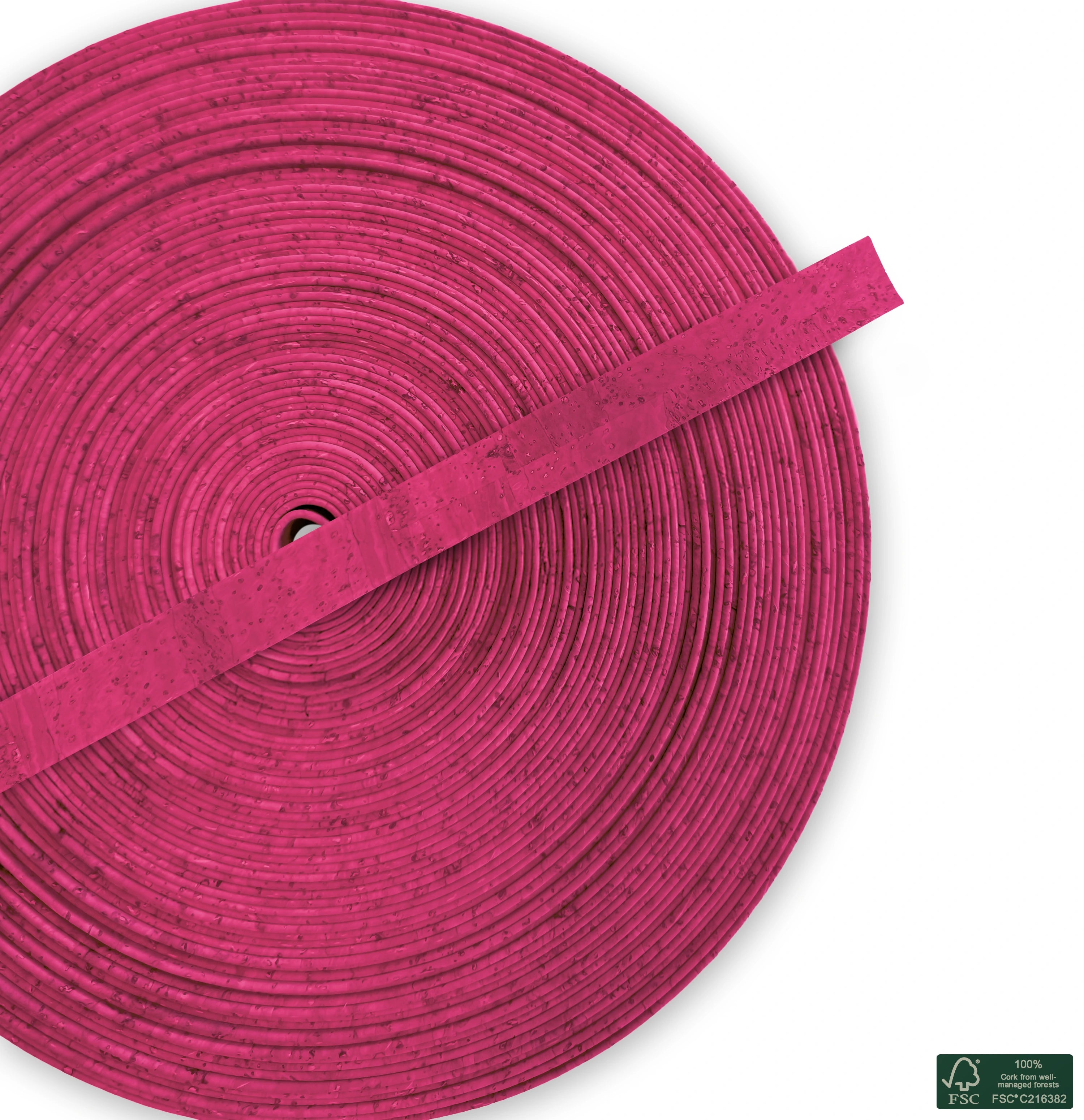 Flat cork cord magenta superior