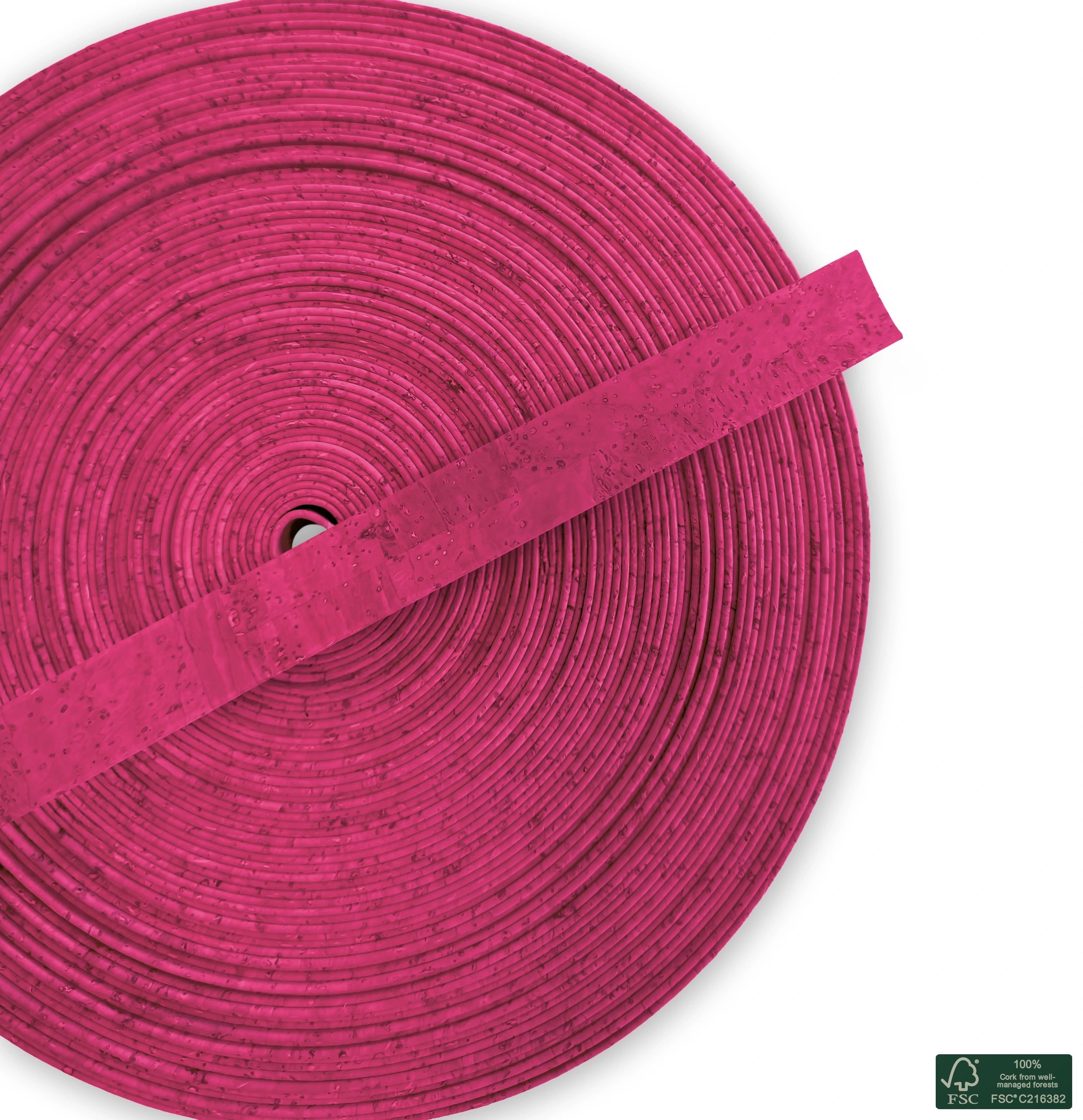 Flat cork cord magenta superior