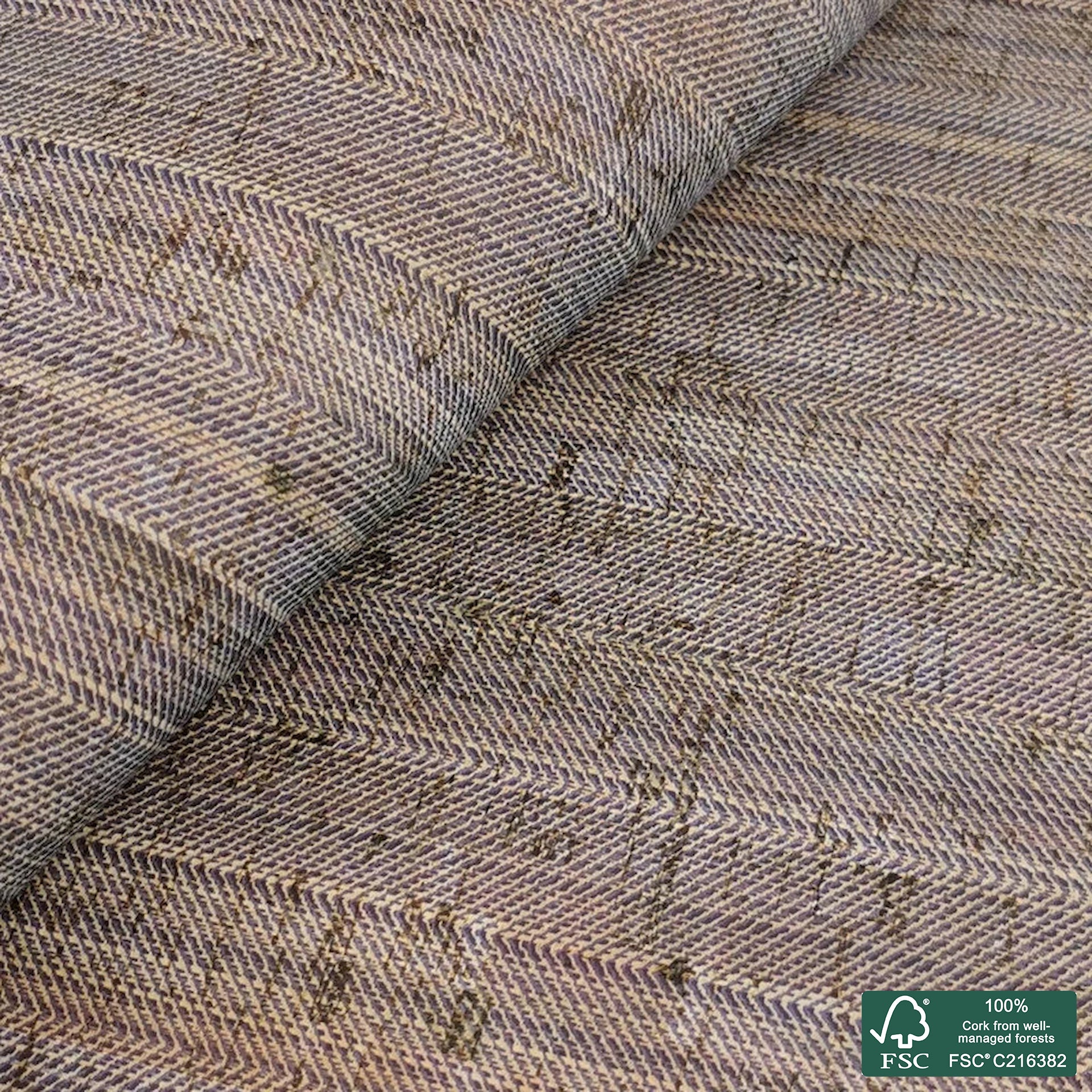 Jeans printed pattern on natural cork fabric (259)