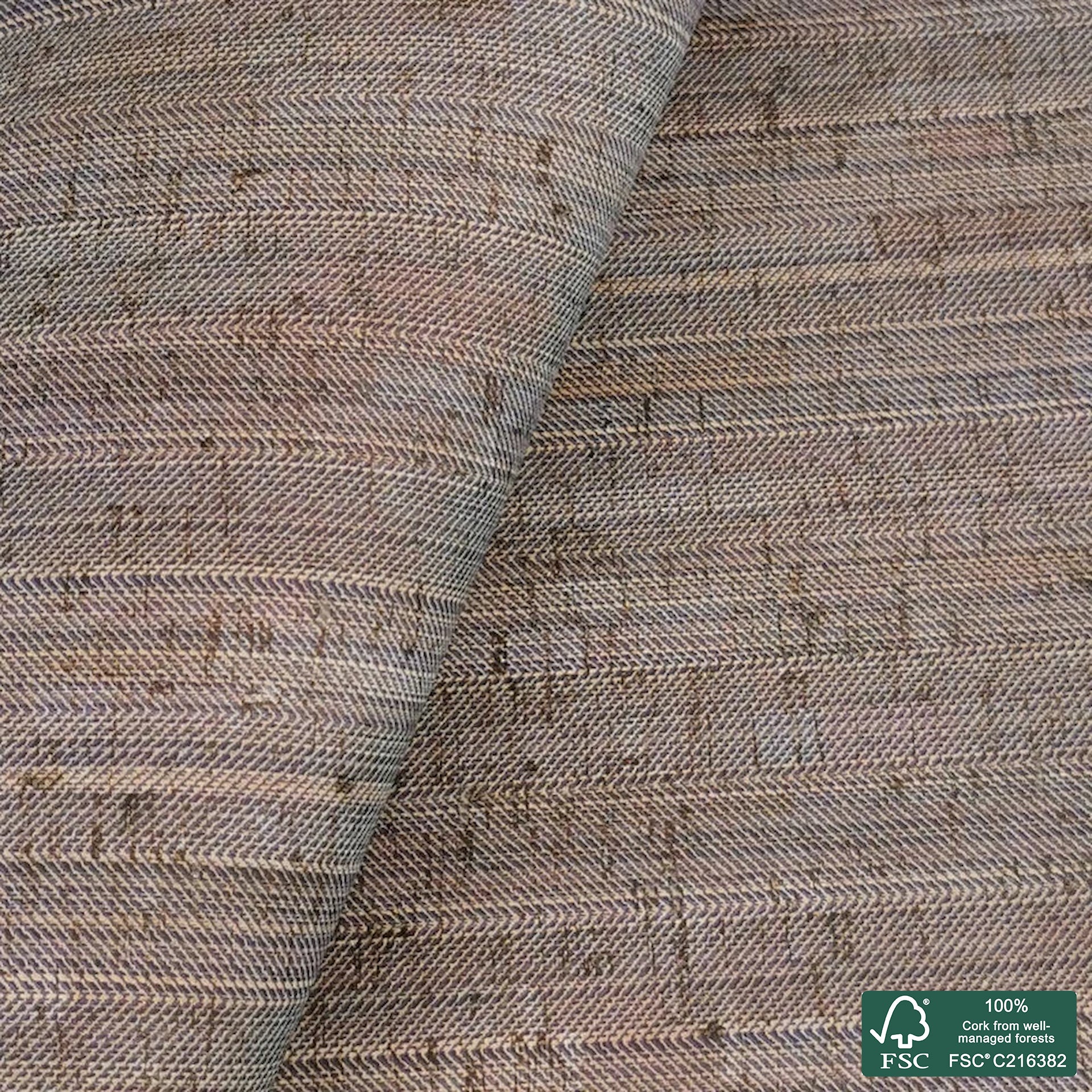 Jeans printed pattern on natural cork fabric (259)