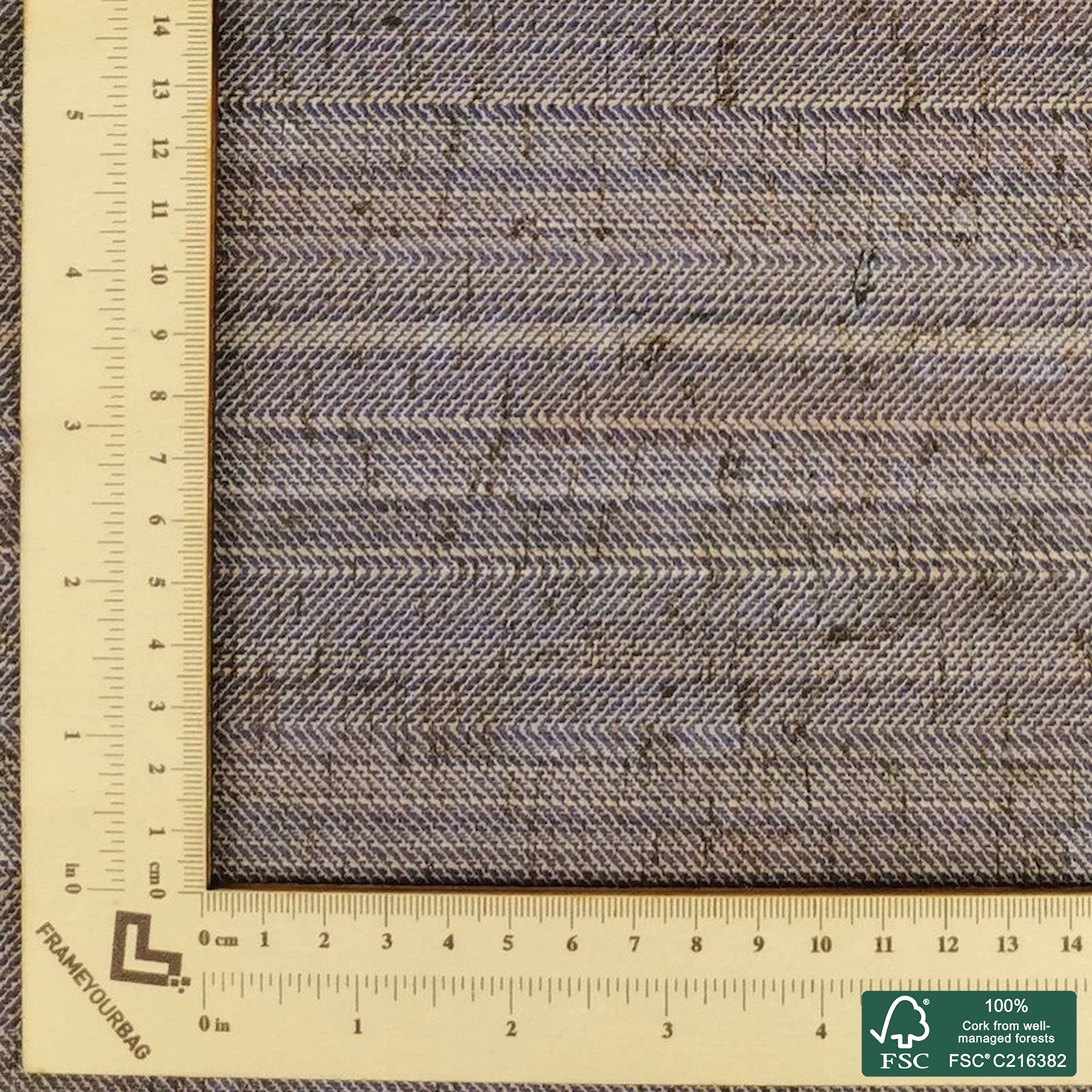 Jeans printed pattern on natural cork fabric (259)