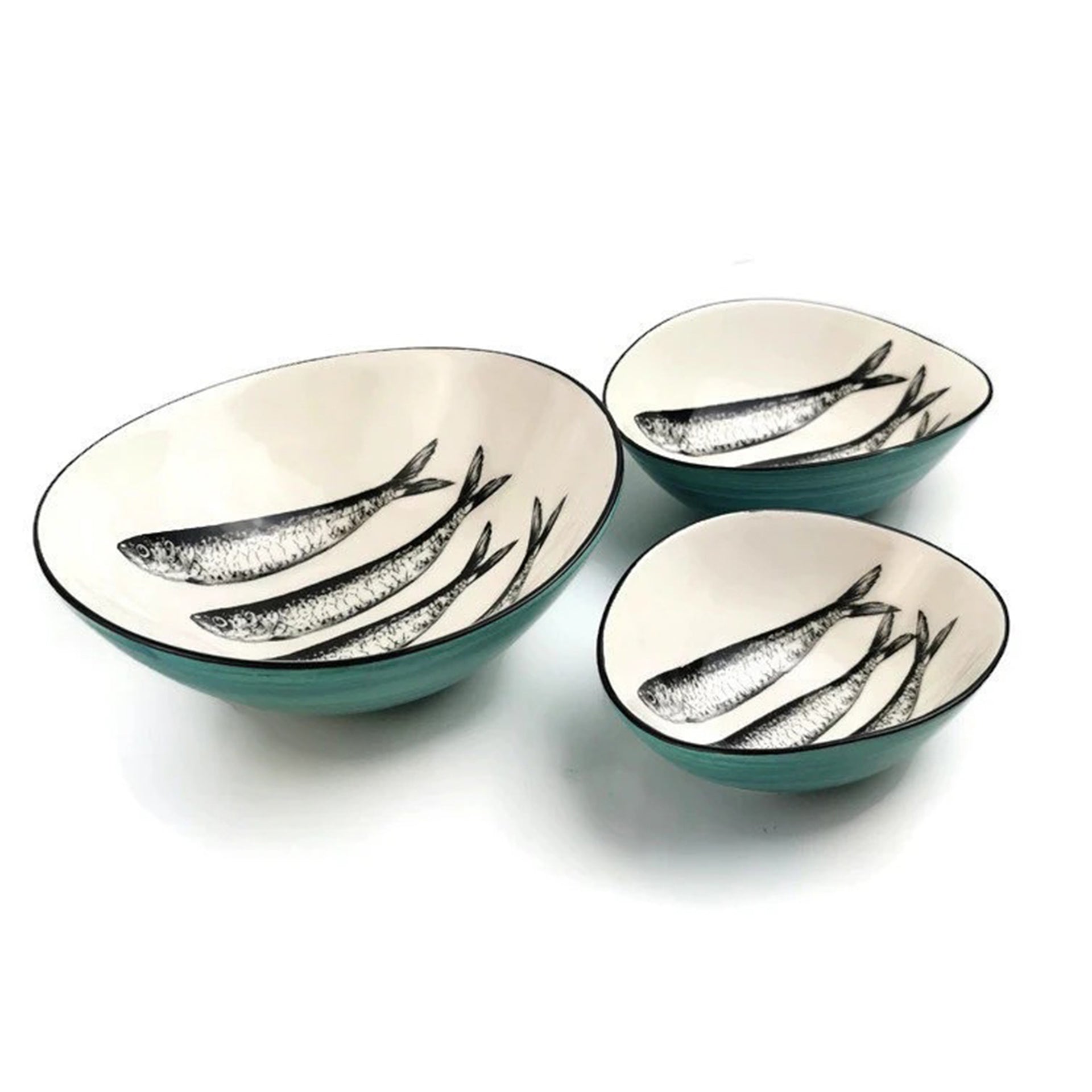 Green aqua ceramic bowl