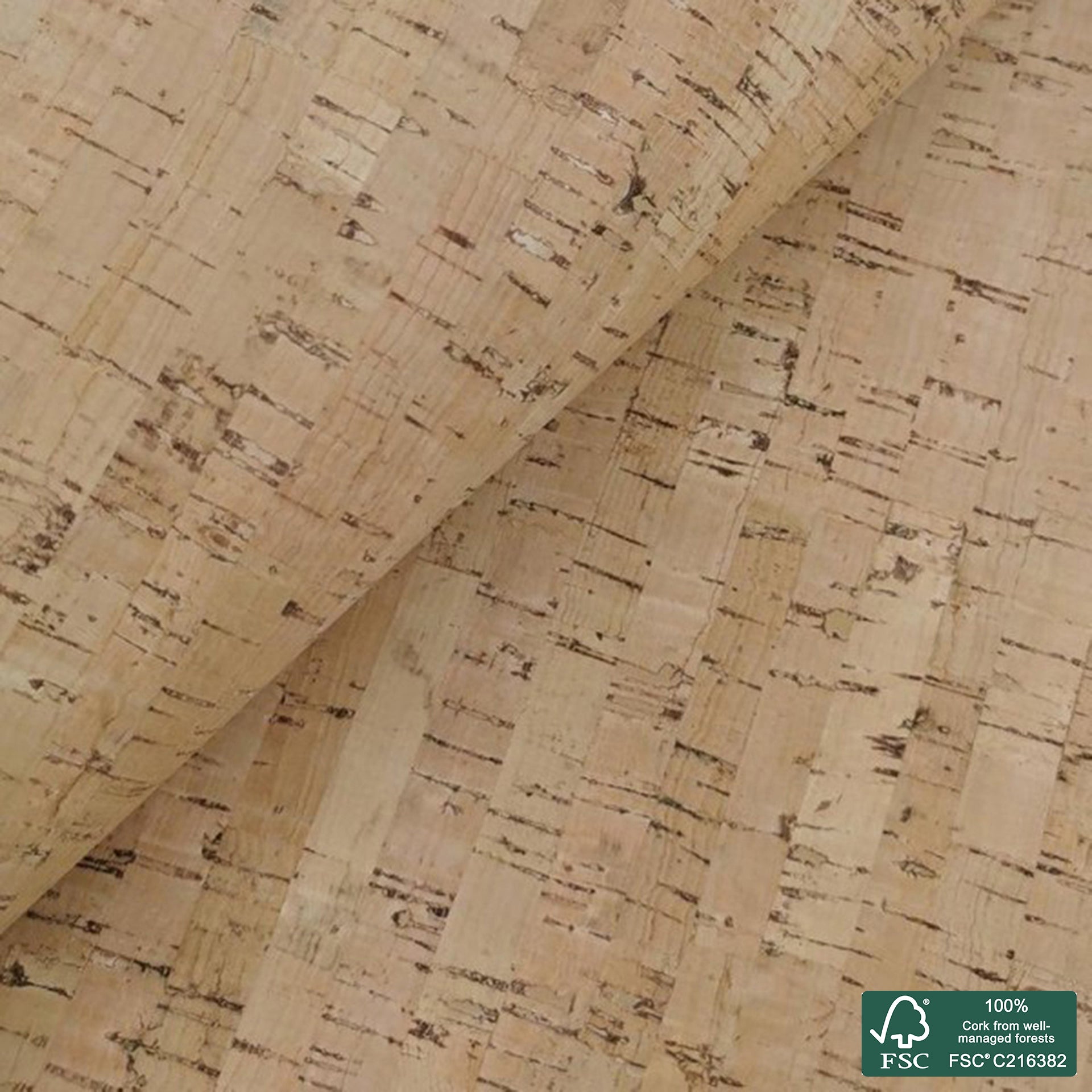 Natural rustic cork fabric