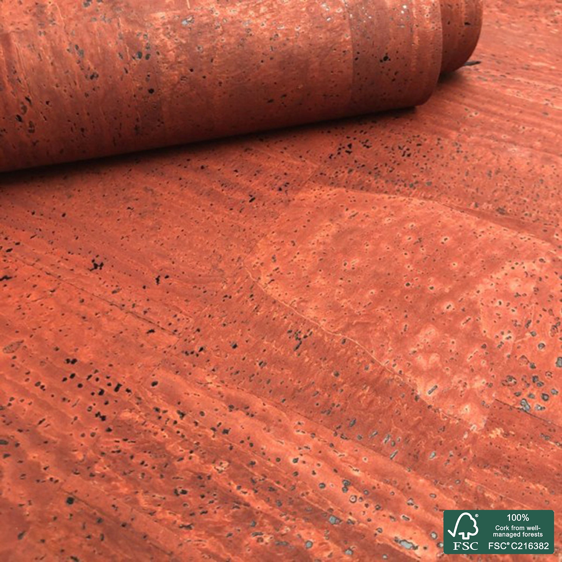 Brick Superior cork fabric