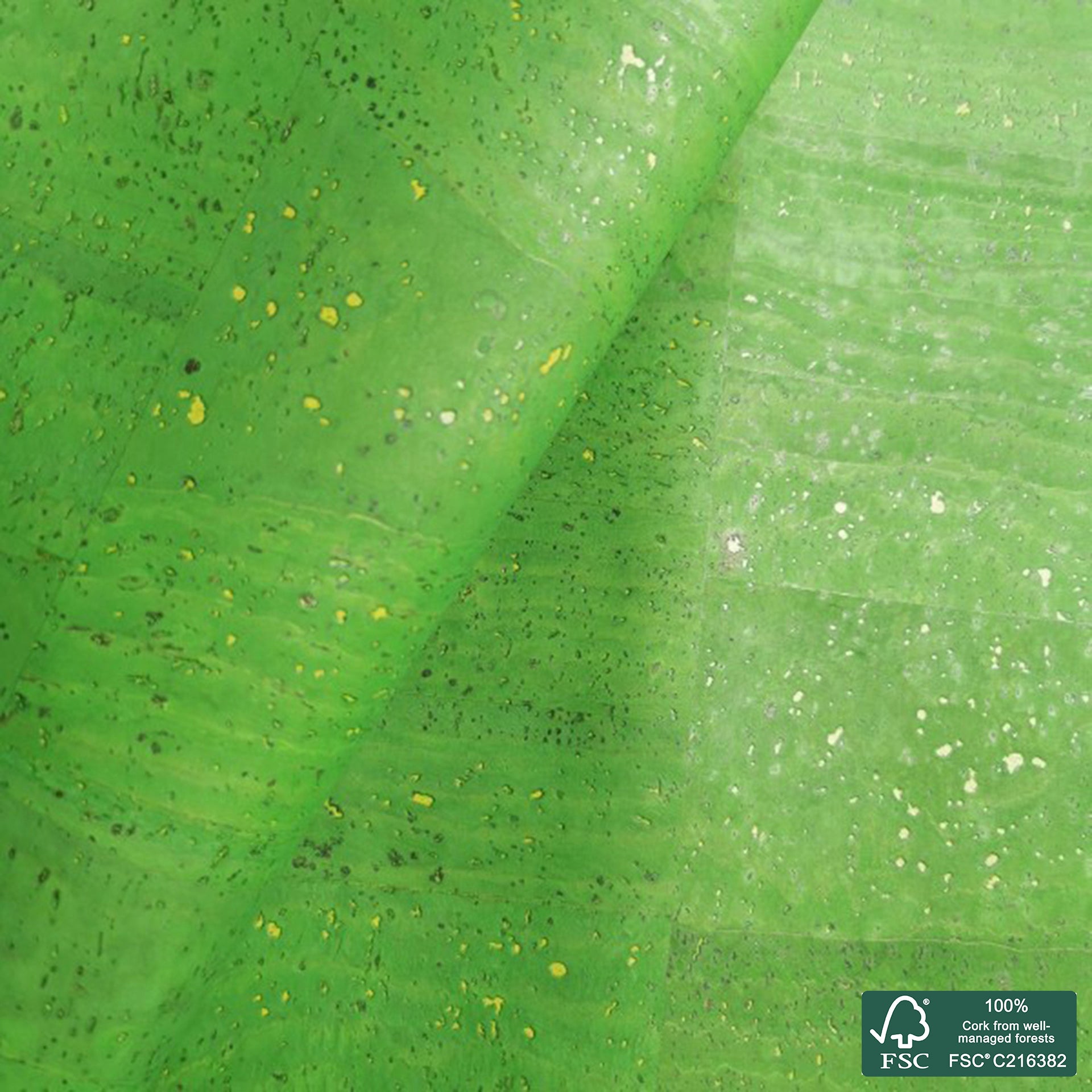 Lemon Green Superior cork fabric