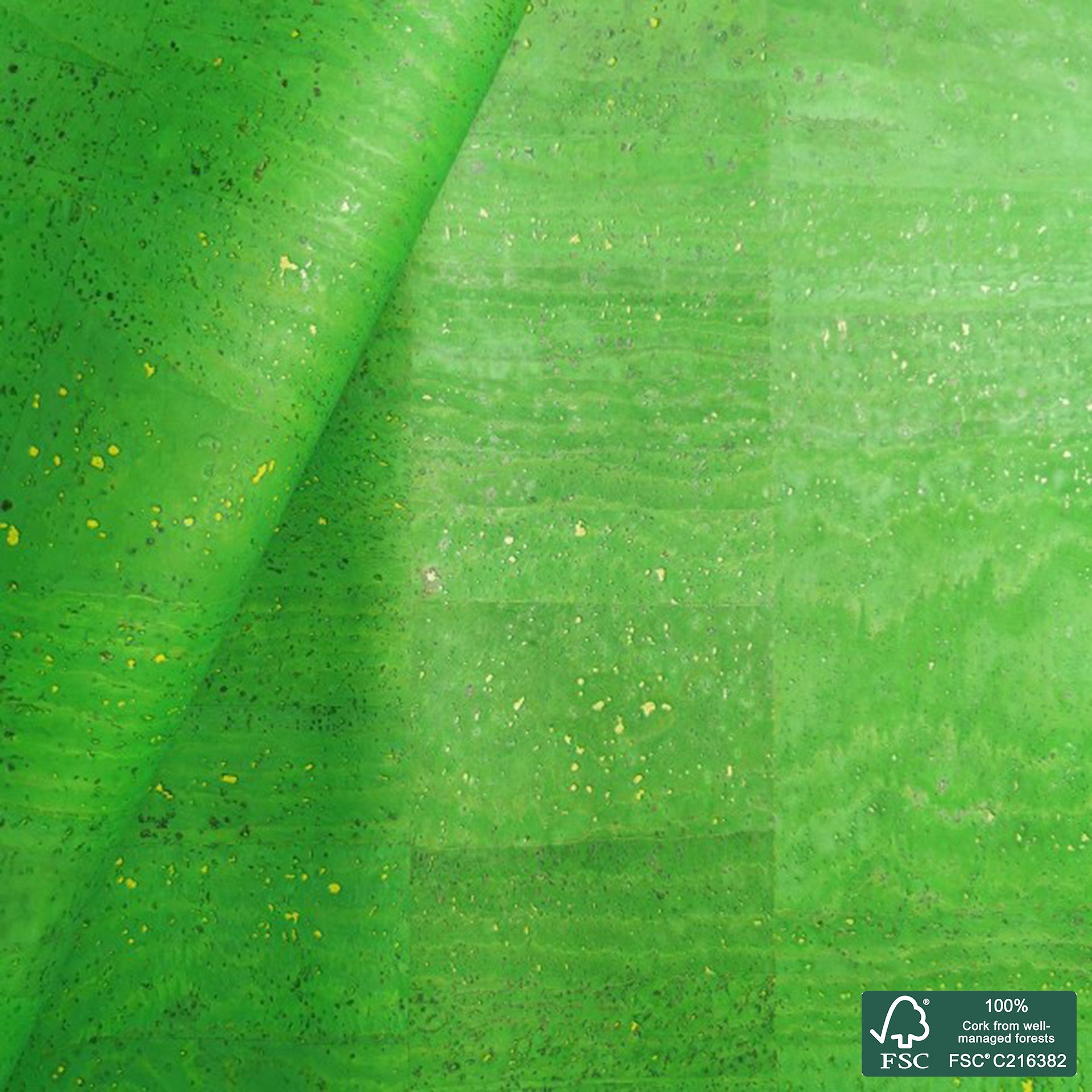 Lemon Green Superior cork fabric