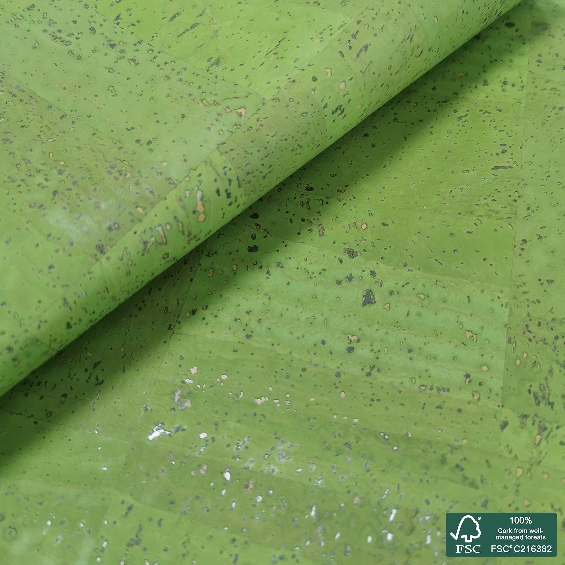 Pistachio Green Superior cork fabric