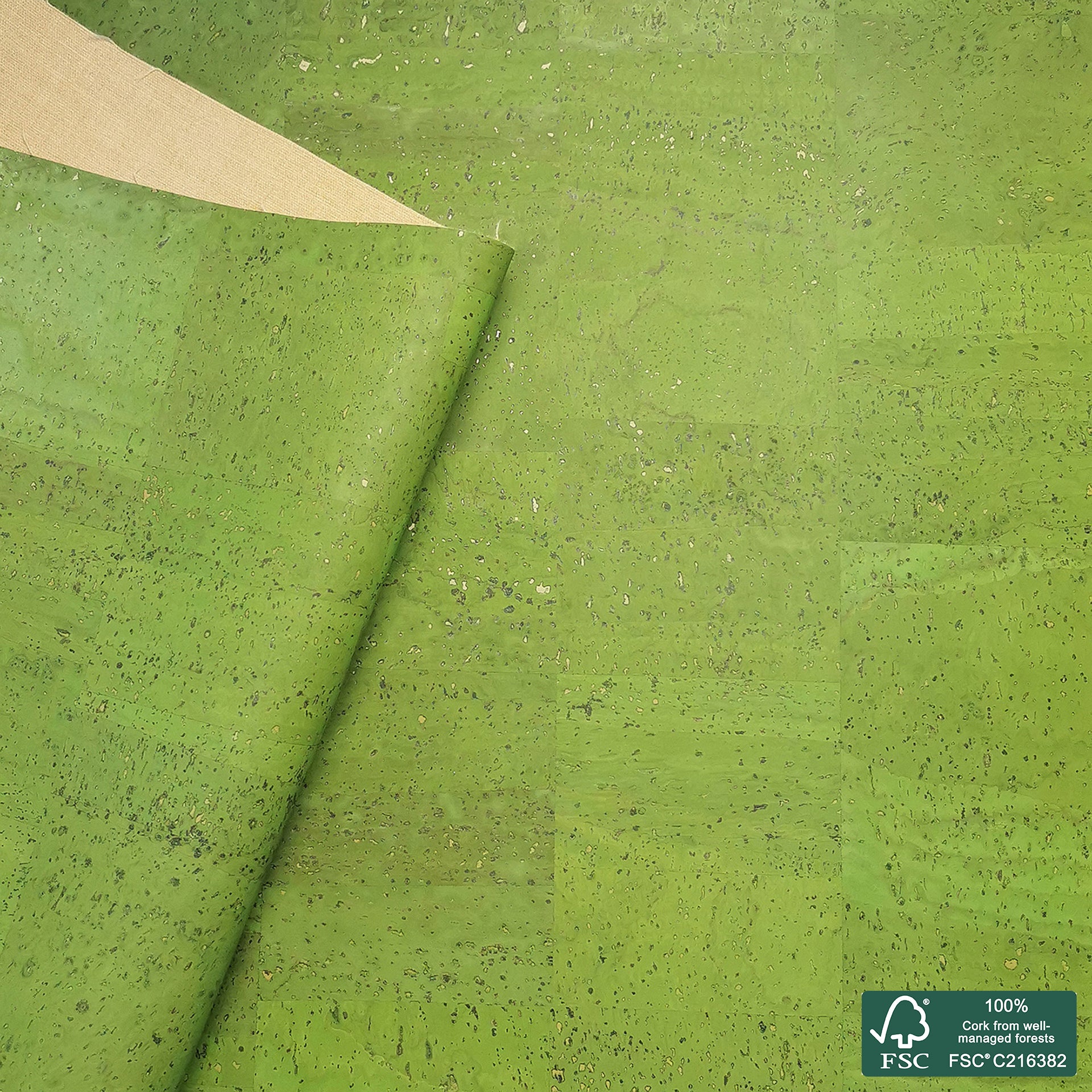 Pistachio Green Superior cork fabric