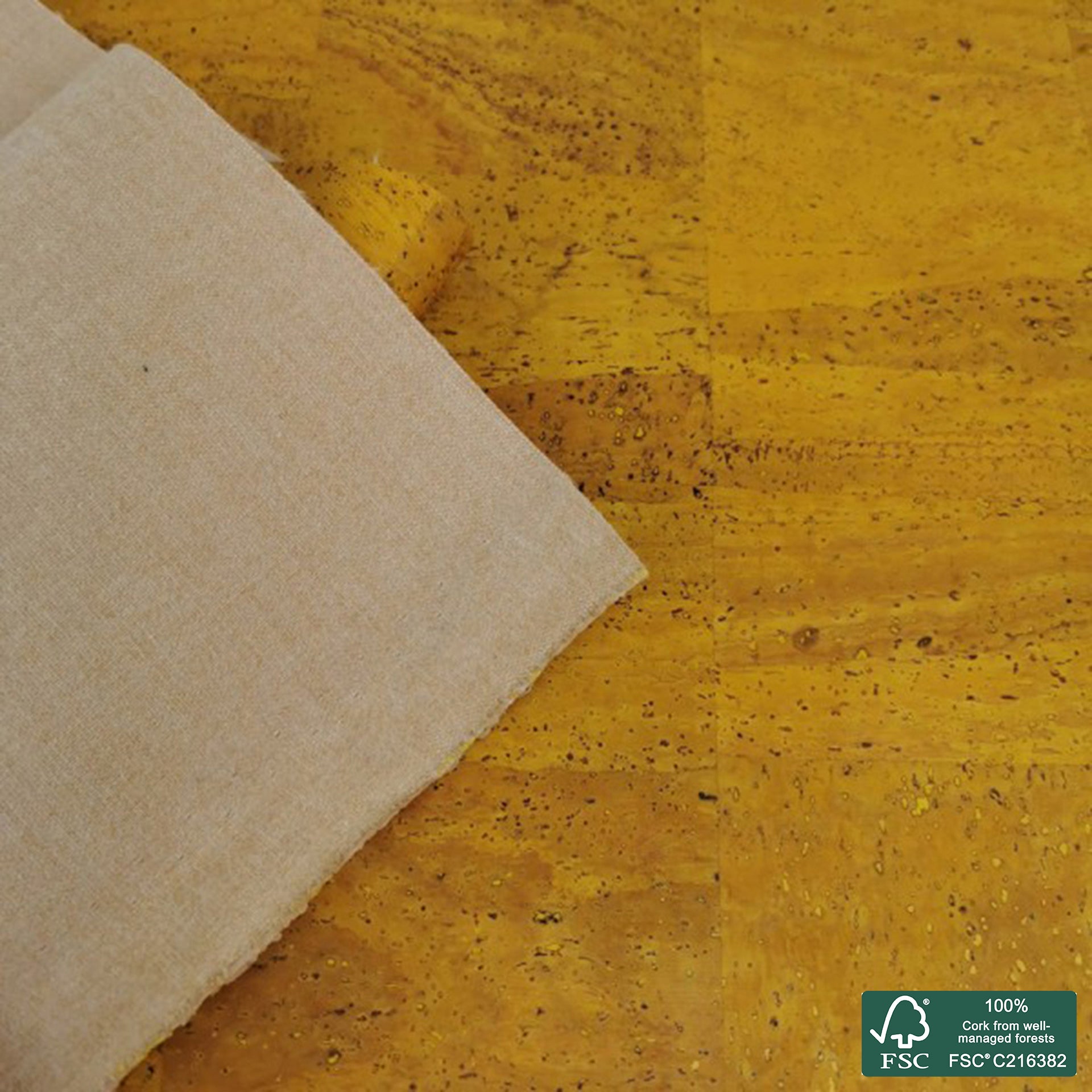 Yellow superior cork fabric