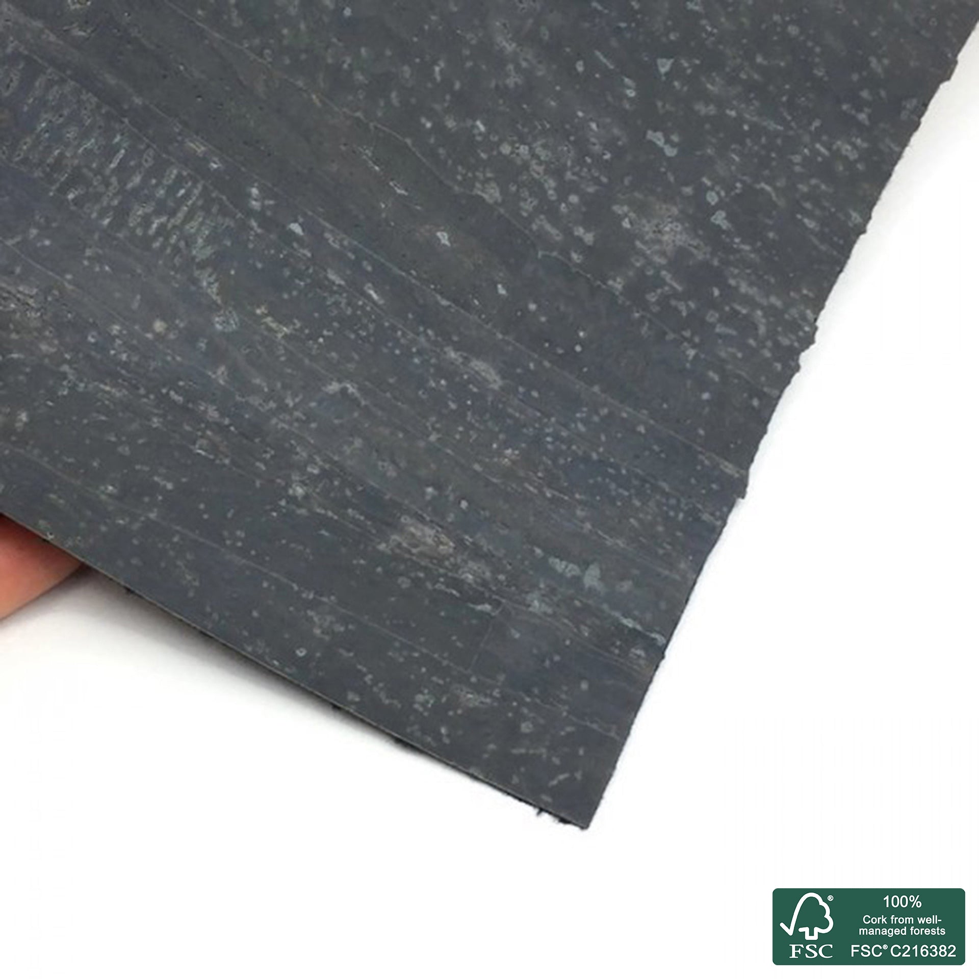 Dark gray superior cork fabric
