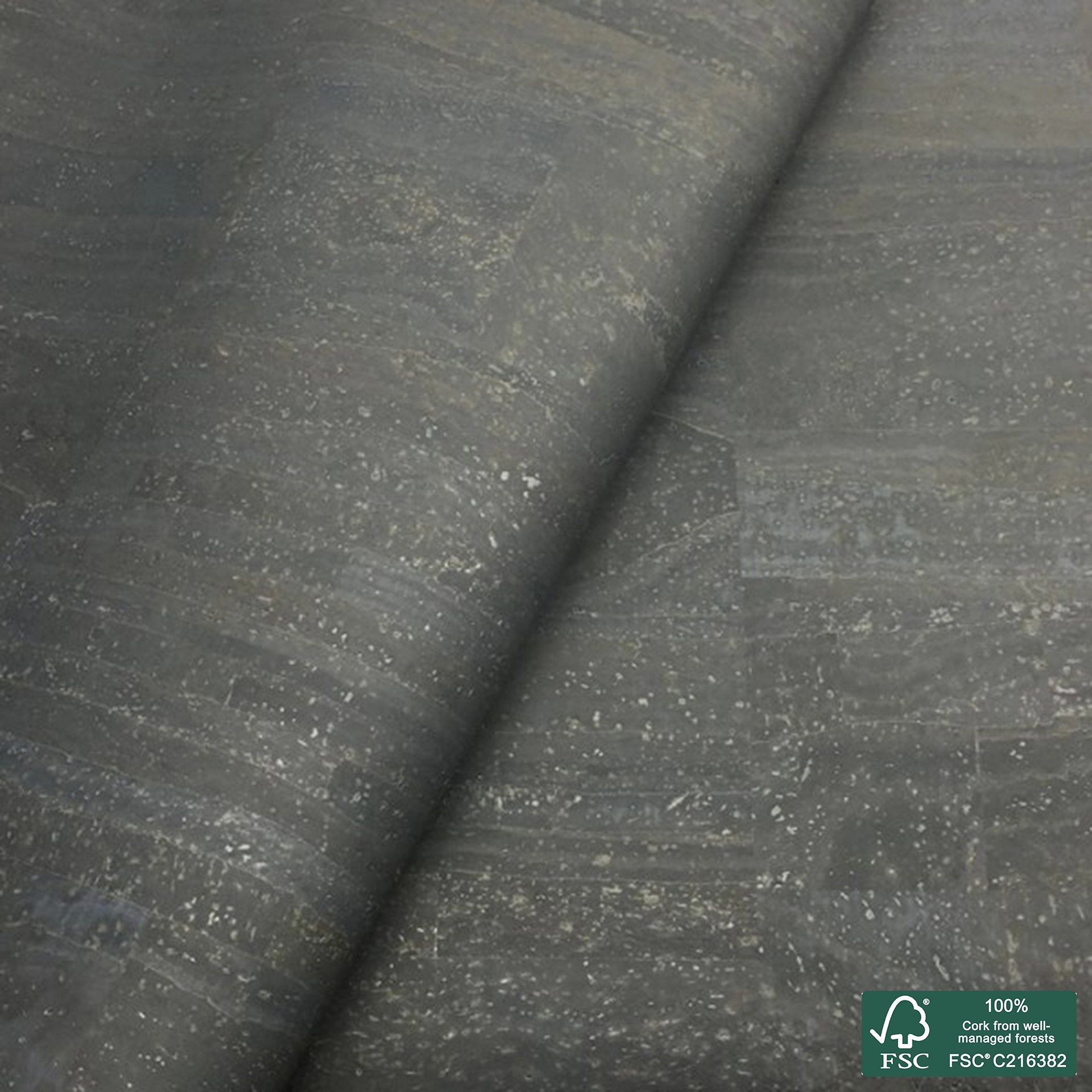Dark gray superior cork fabric