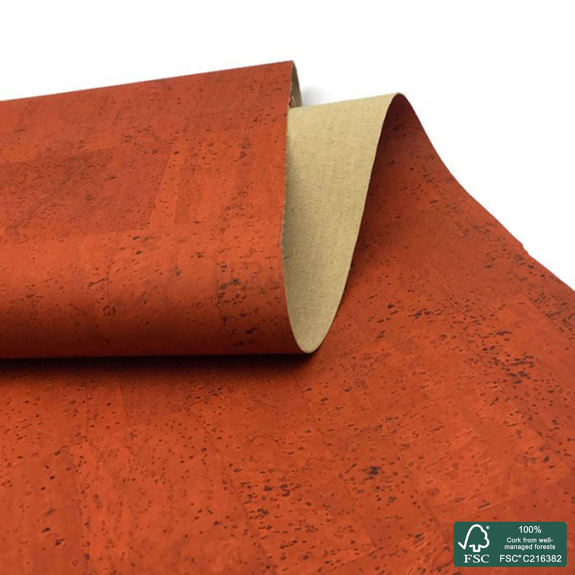 Orange superior cork fabric