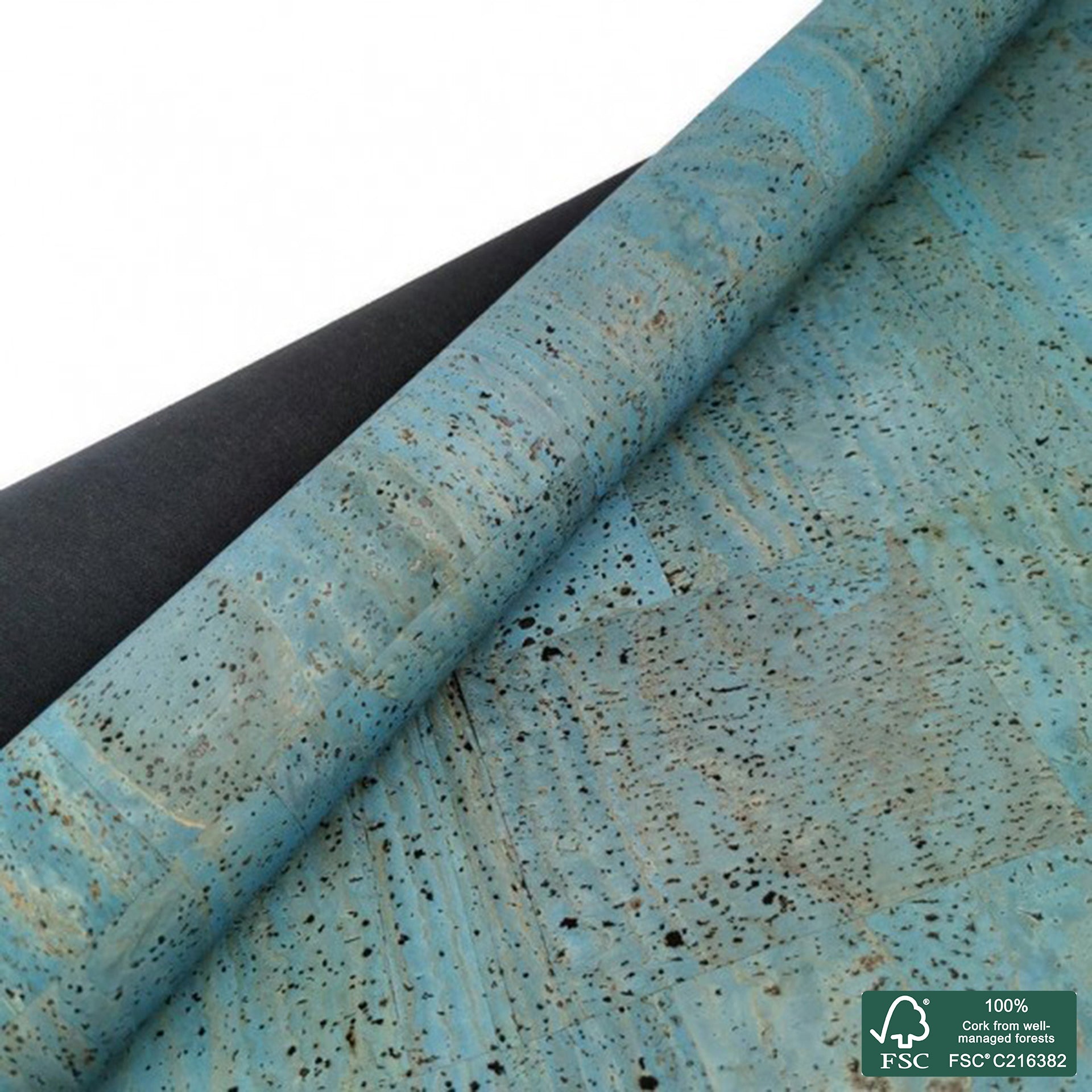 Petroleum blue superior cork fabric