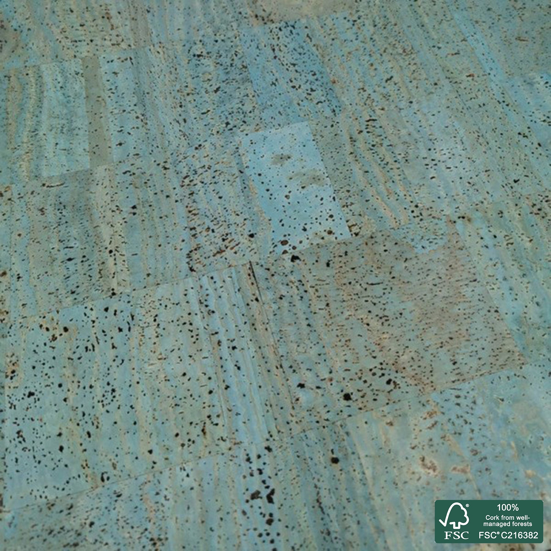 Petroleum blue superior cork fabric