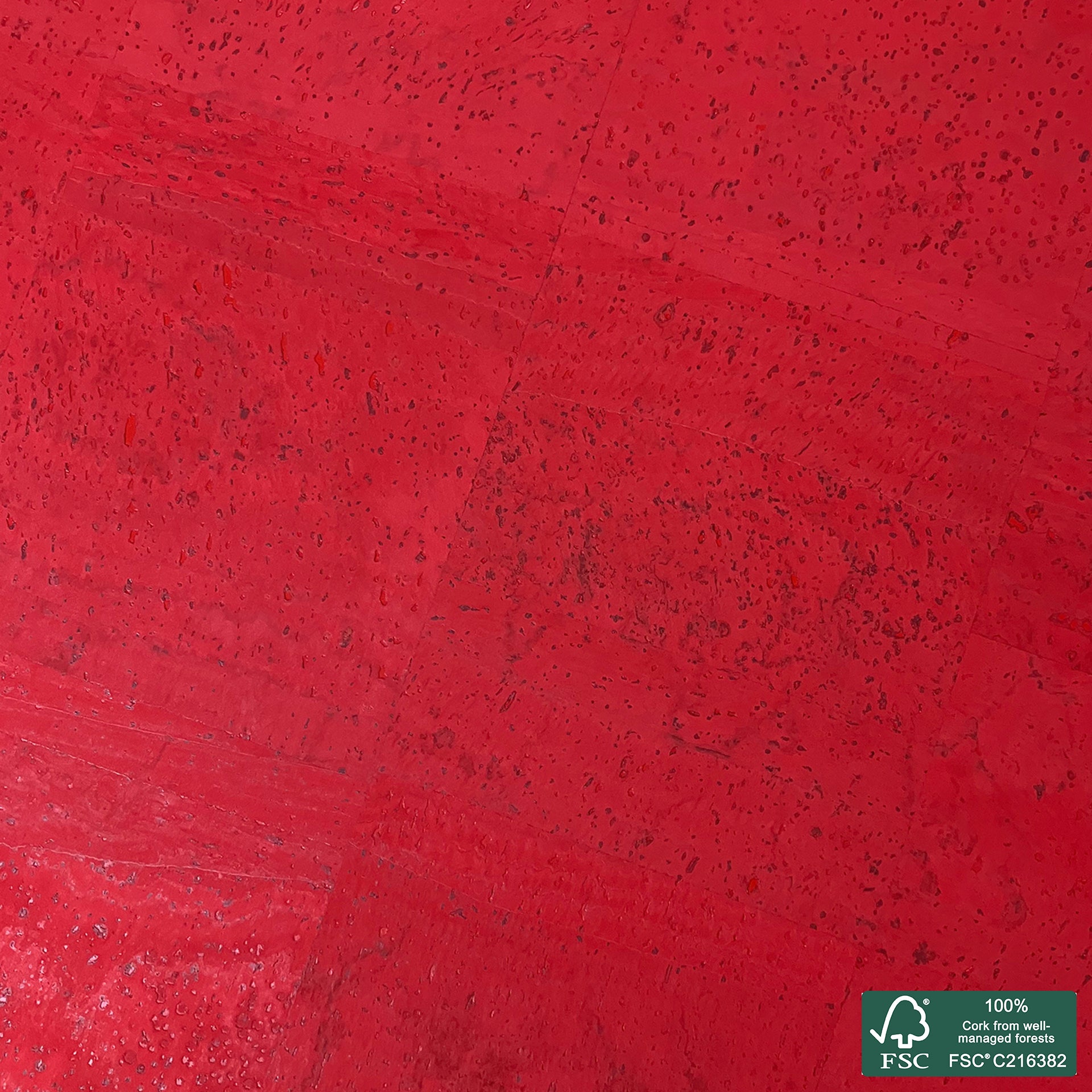Deep red superior cork fabric