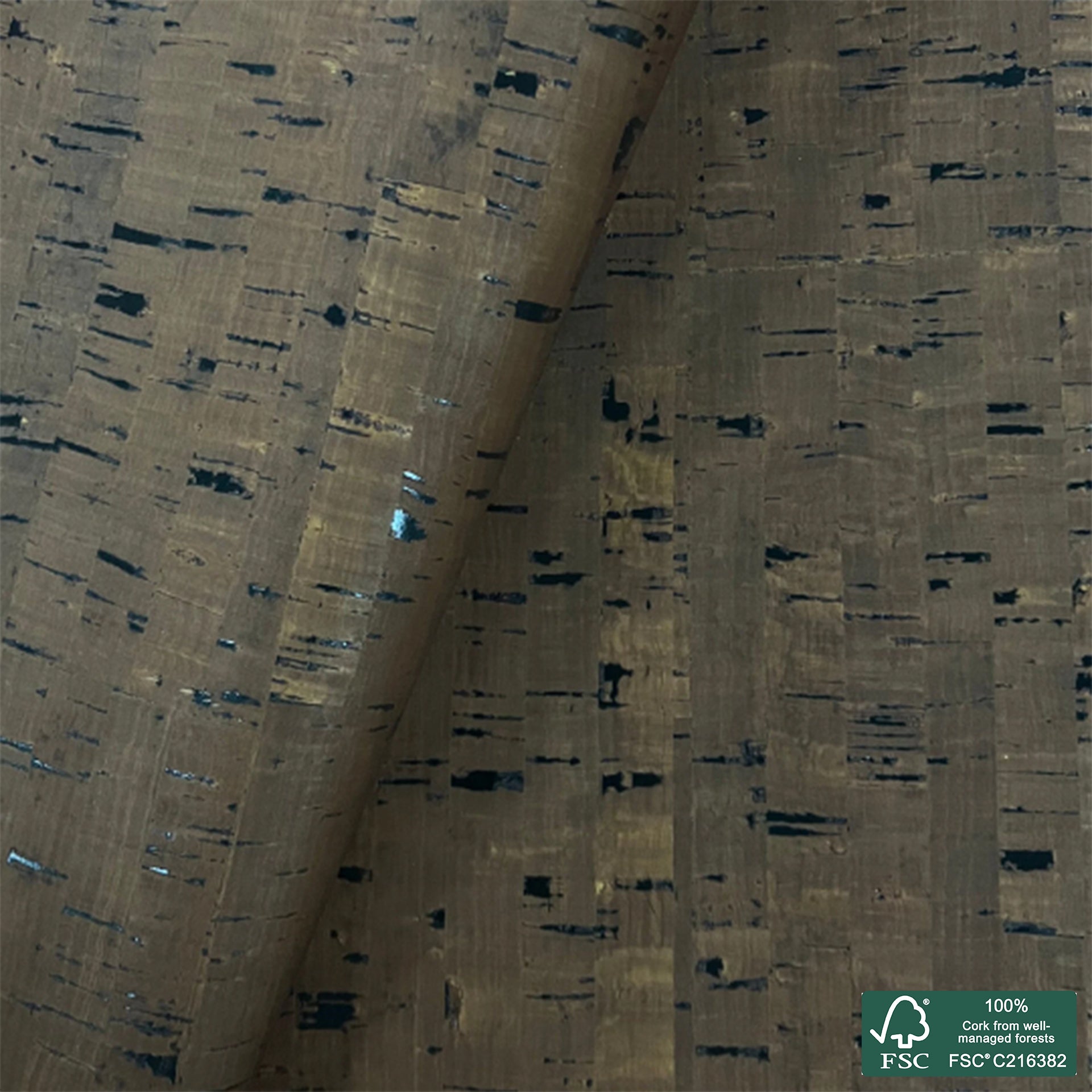 Chocolate rustic cork fabric