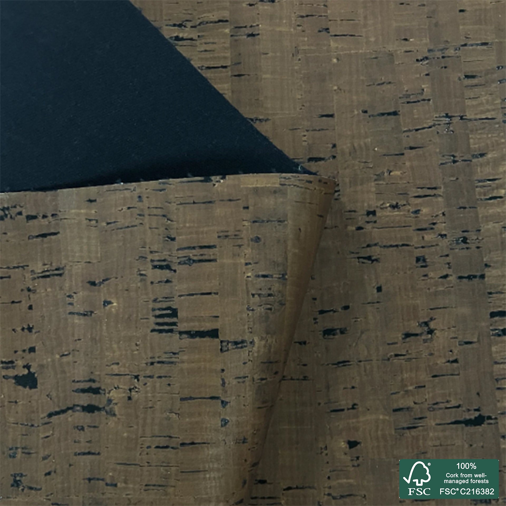 Chocolate rustic cork fabric