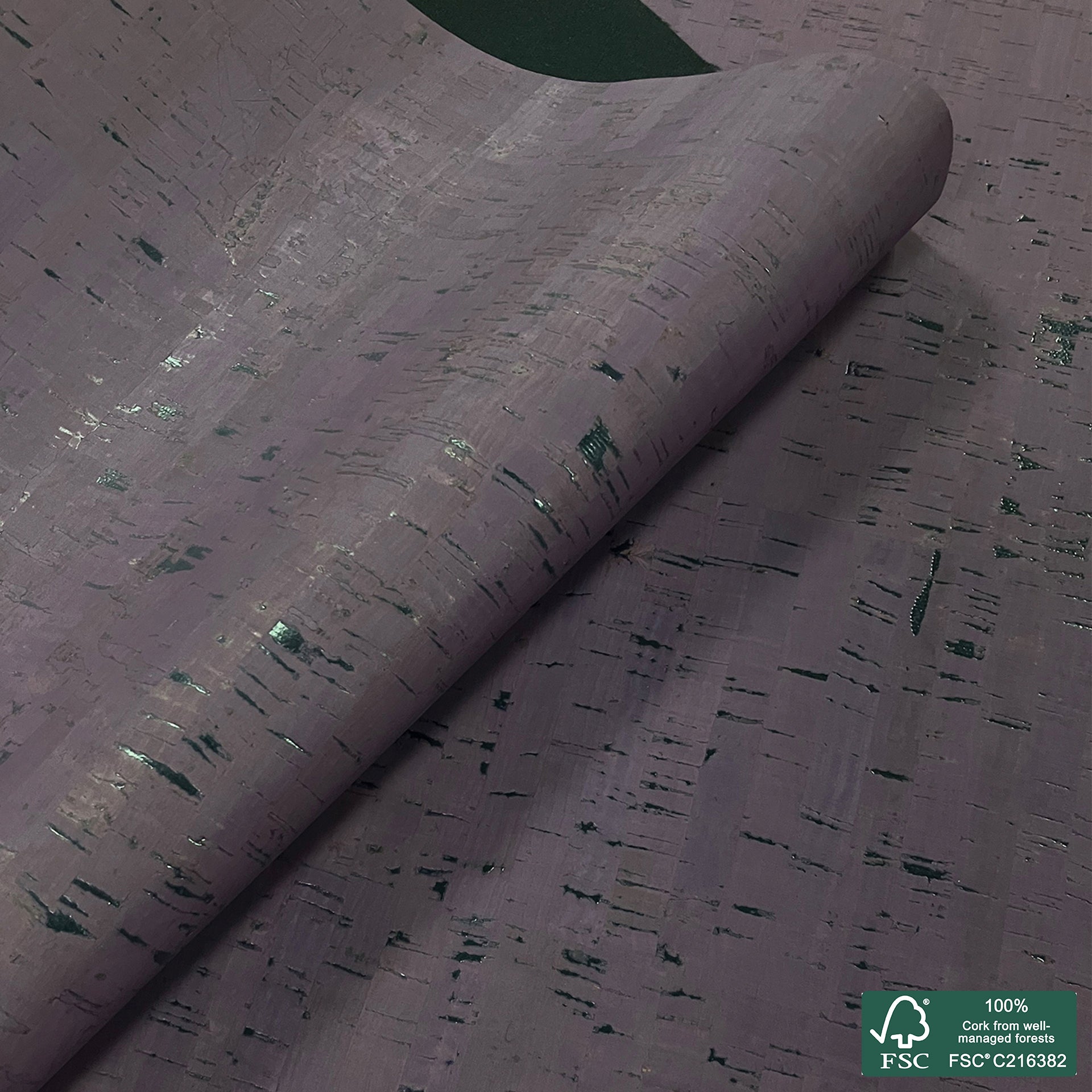 Purple rustic cork fabric