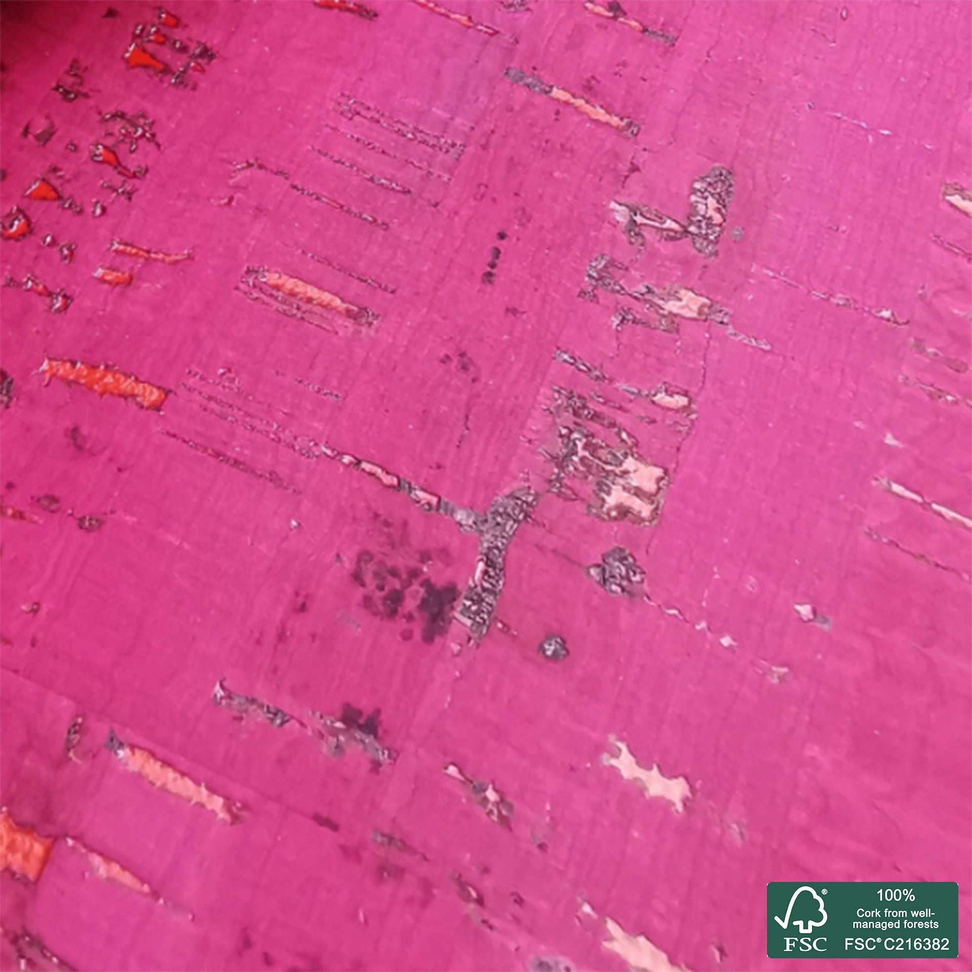 Fuchsia rustic cork fabric