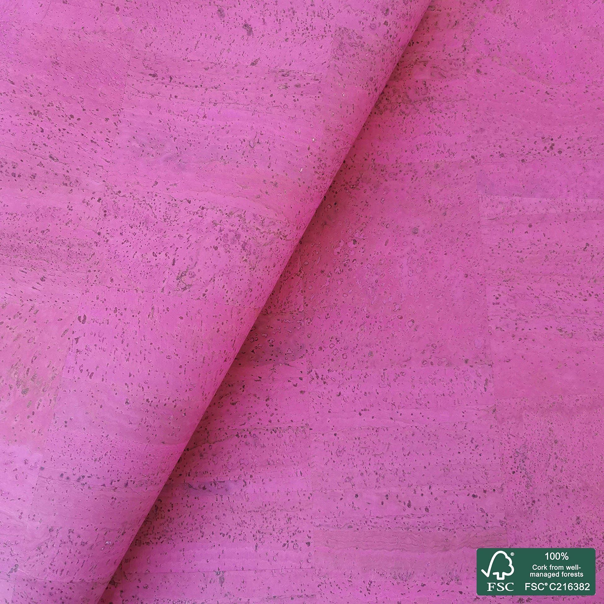 Magenta Superior cork fabric