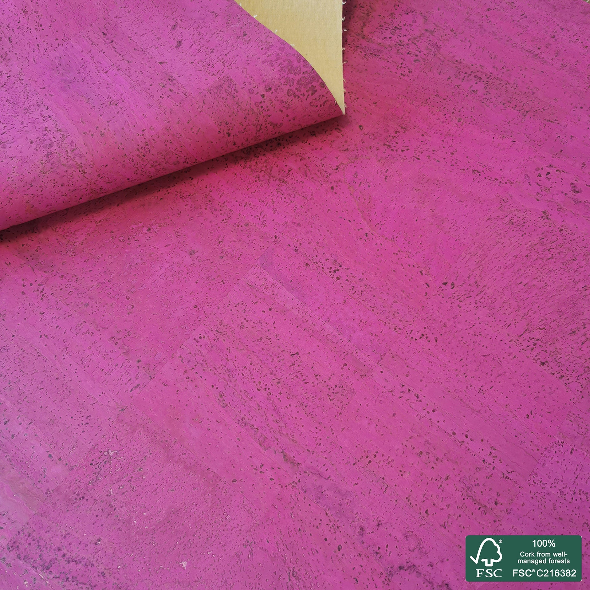Magenta Superior cork fabric