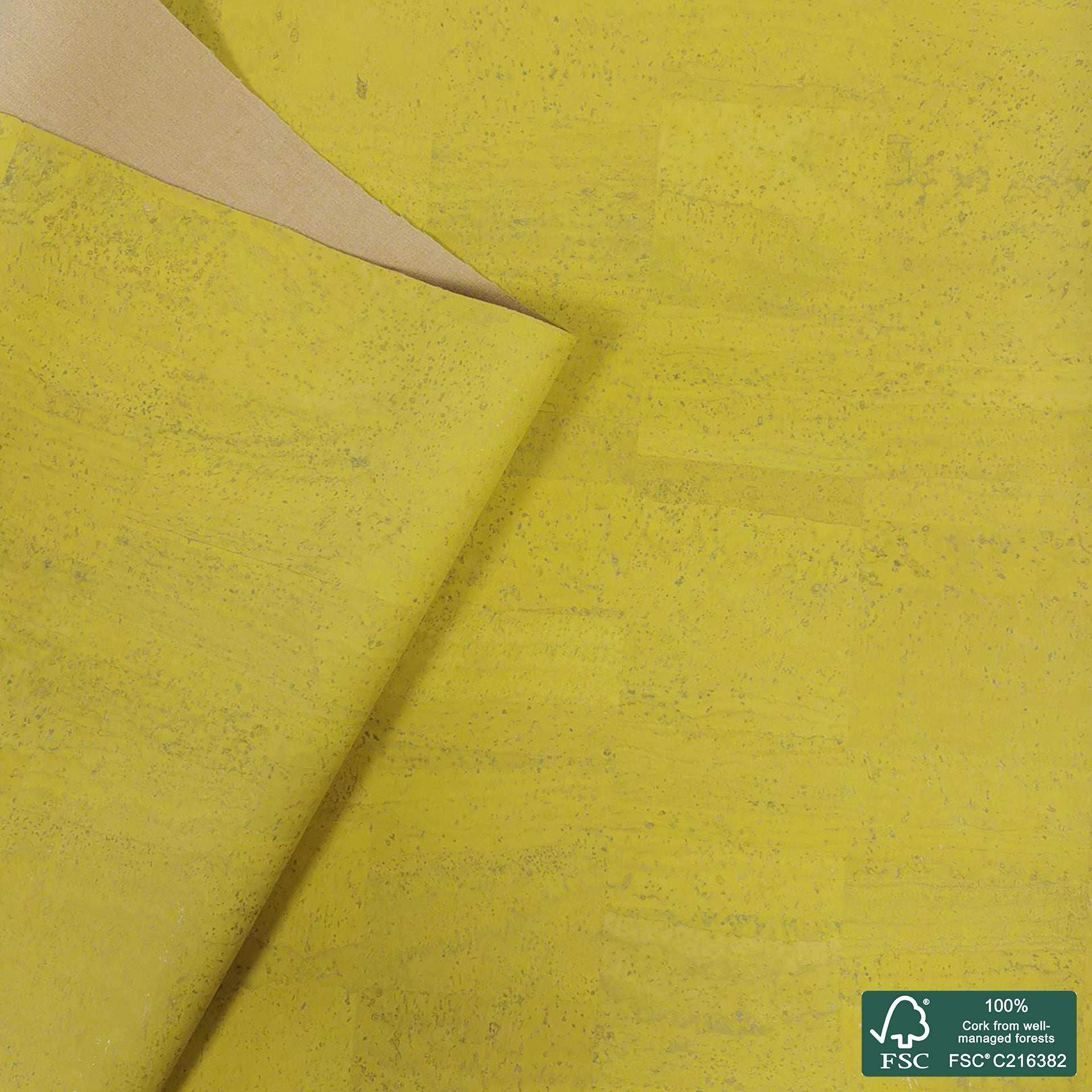 Yolk Yellow Superior cork fabric