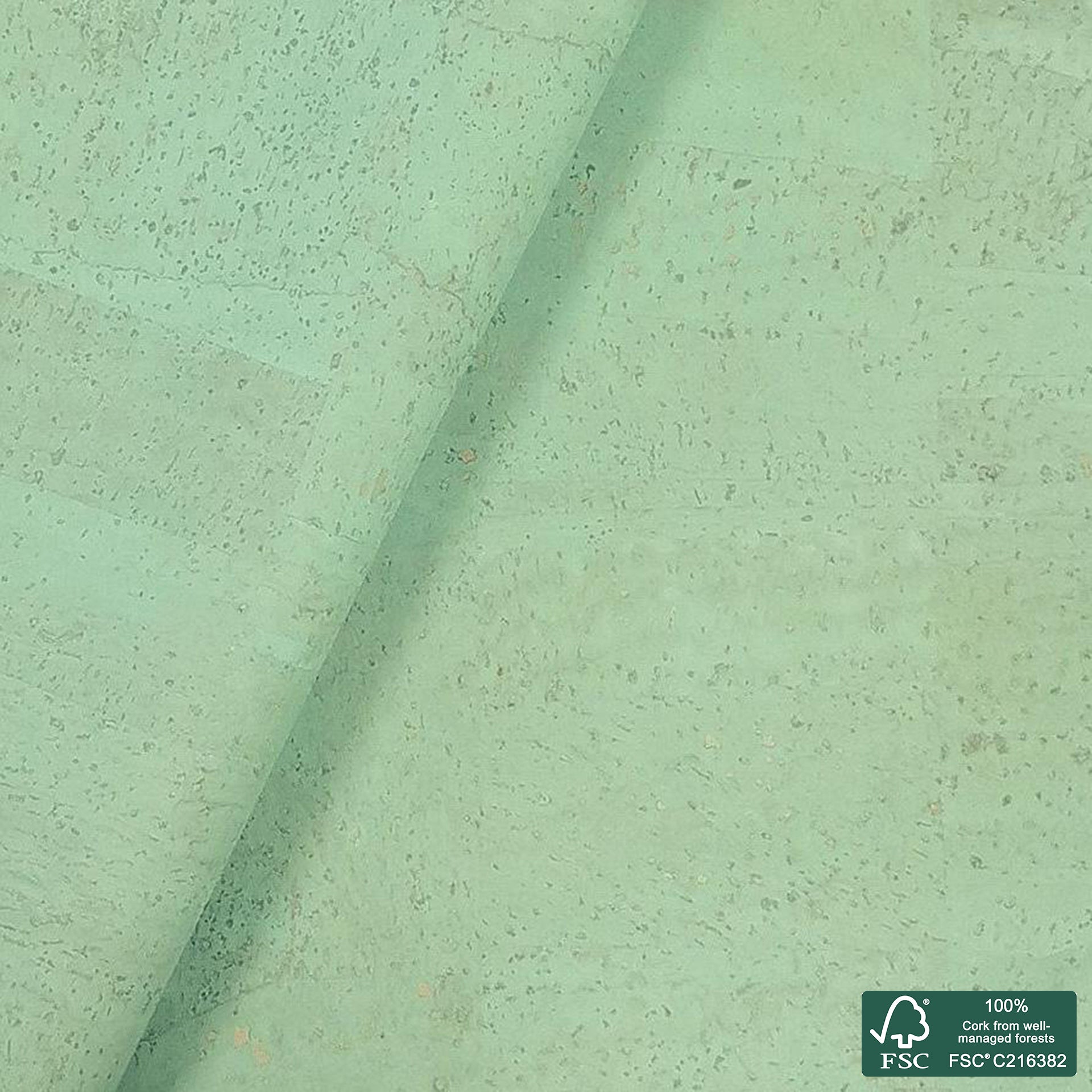 Green mint Superior cork fabric