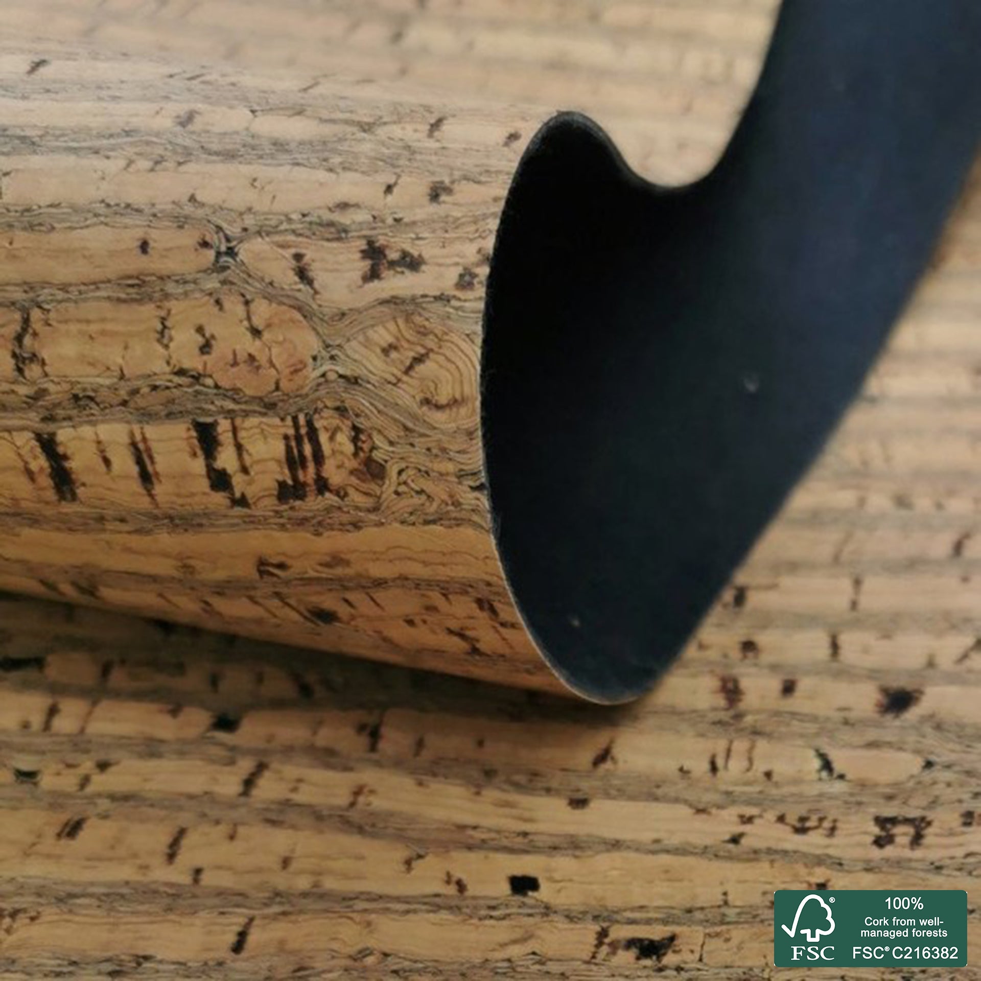 Natural Zebra stripes cork fabric