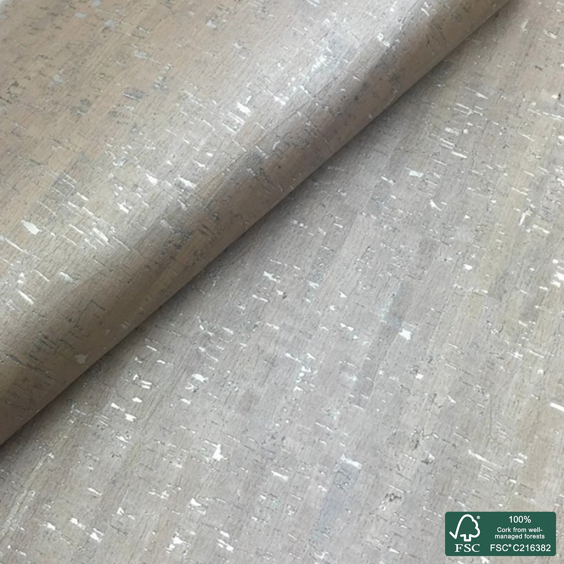 Pearl shinning rustic cork fabric