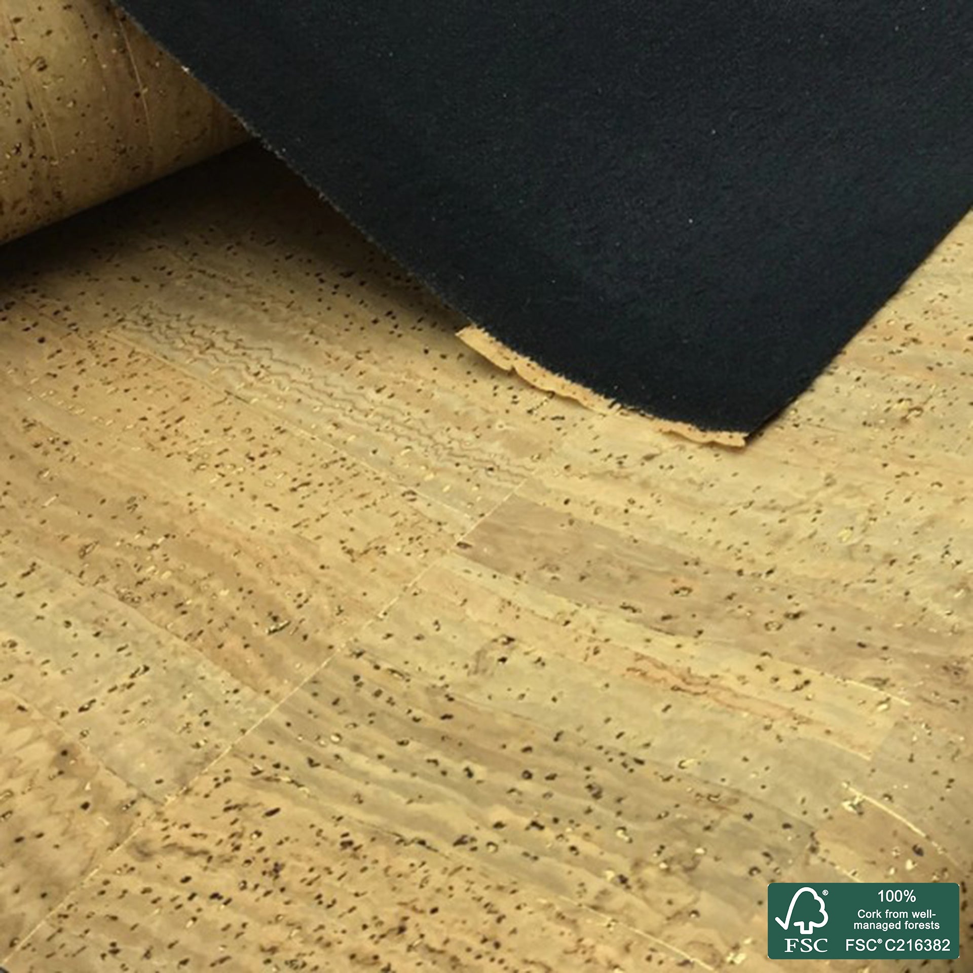 Tabac superior with golden flecks cork fabric