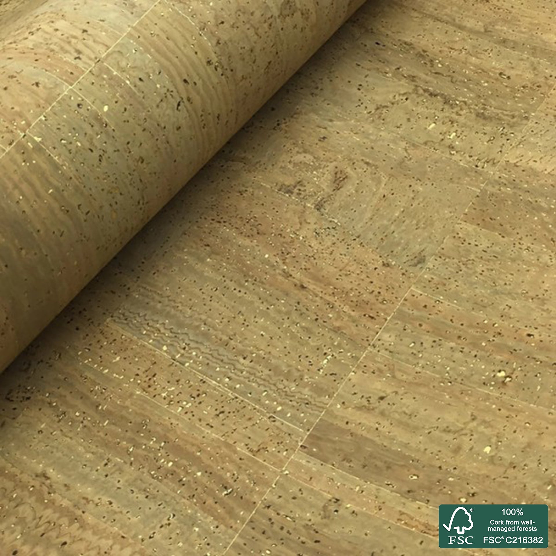 Tabac superior with golden flecks cork fabric