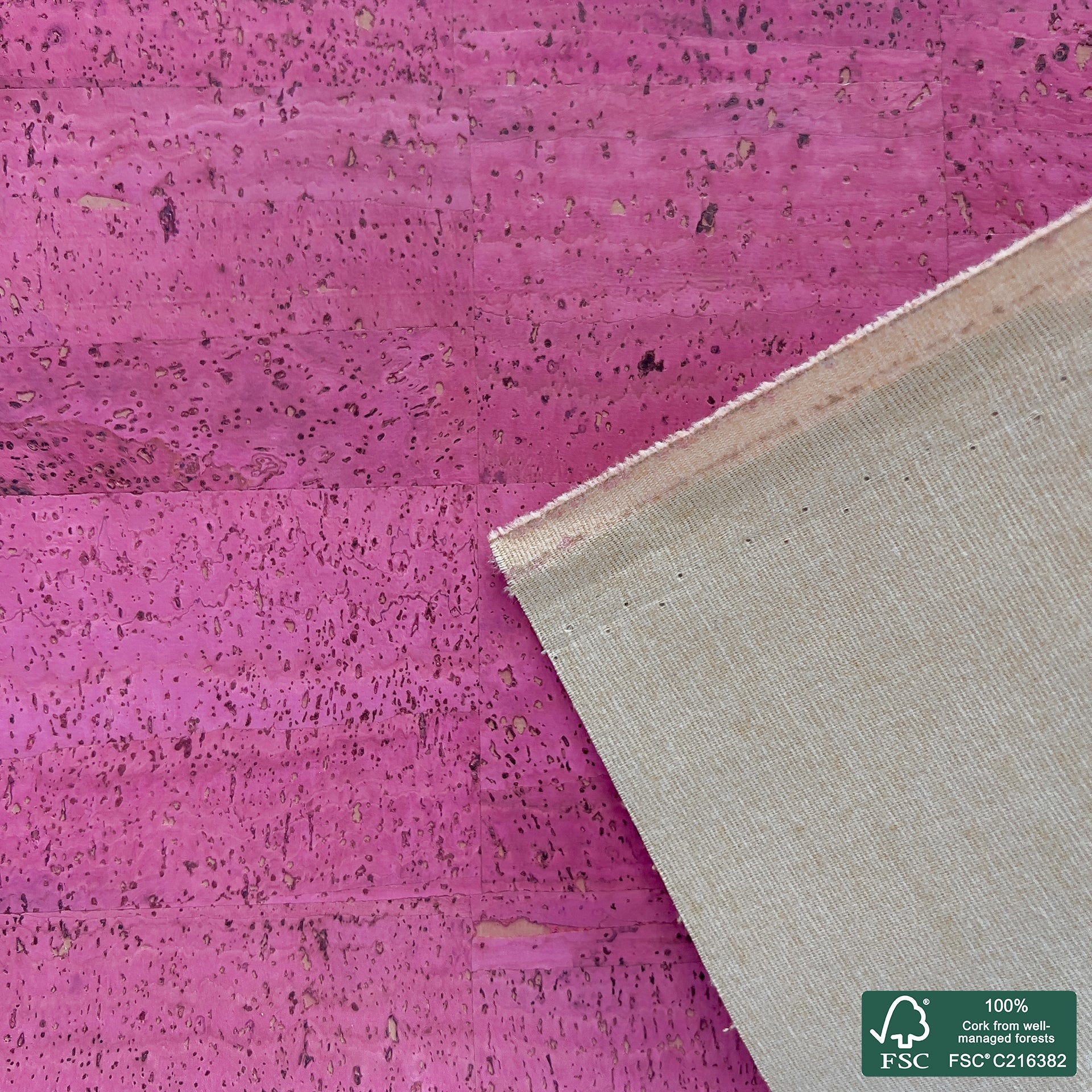 Peony superior cork fabric