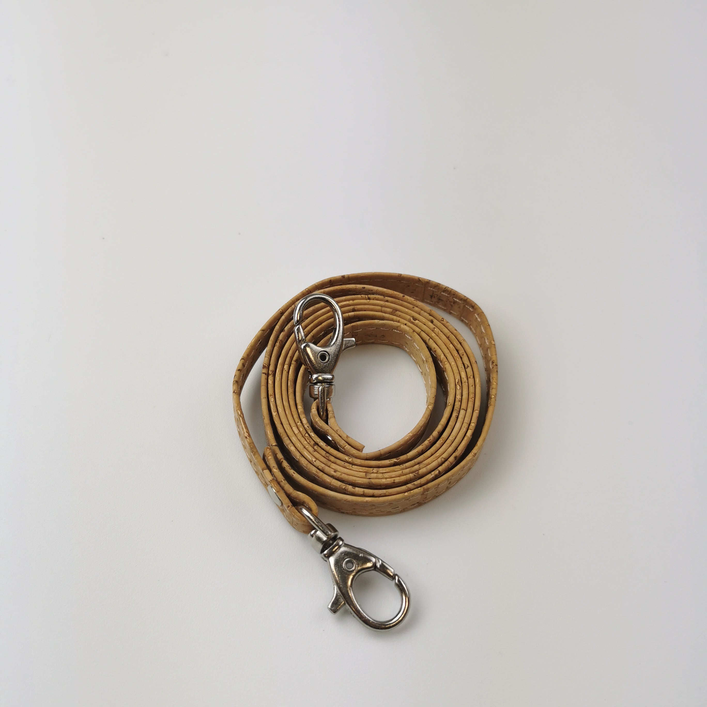 Natural cork handbag handle 120 cm x 10 mm with silver hook