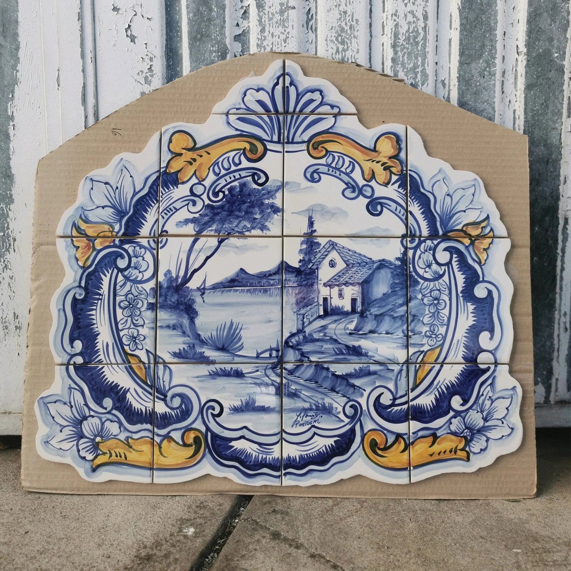 Field Hand Painted Ceramic Tiles Mural