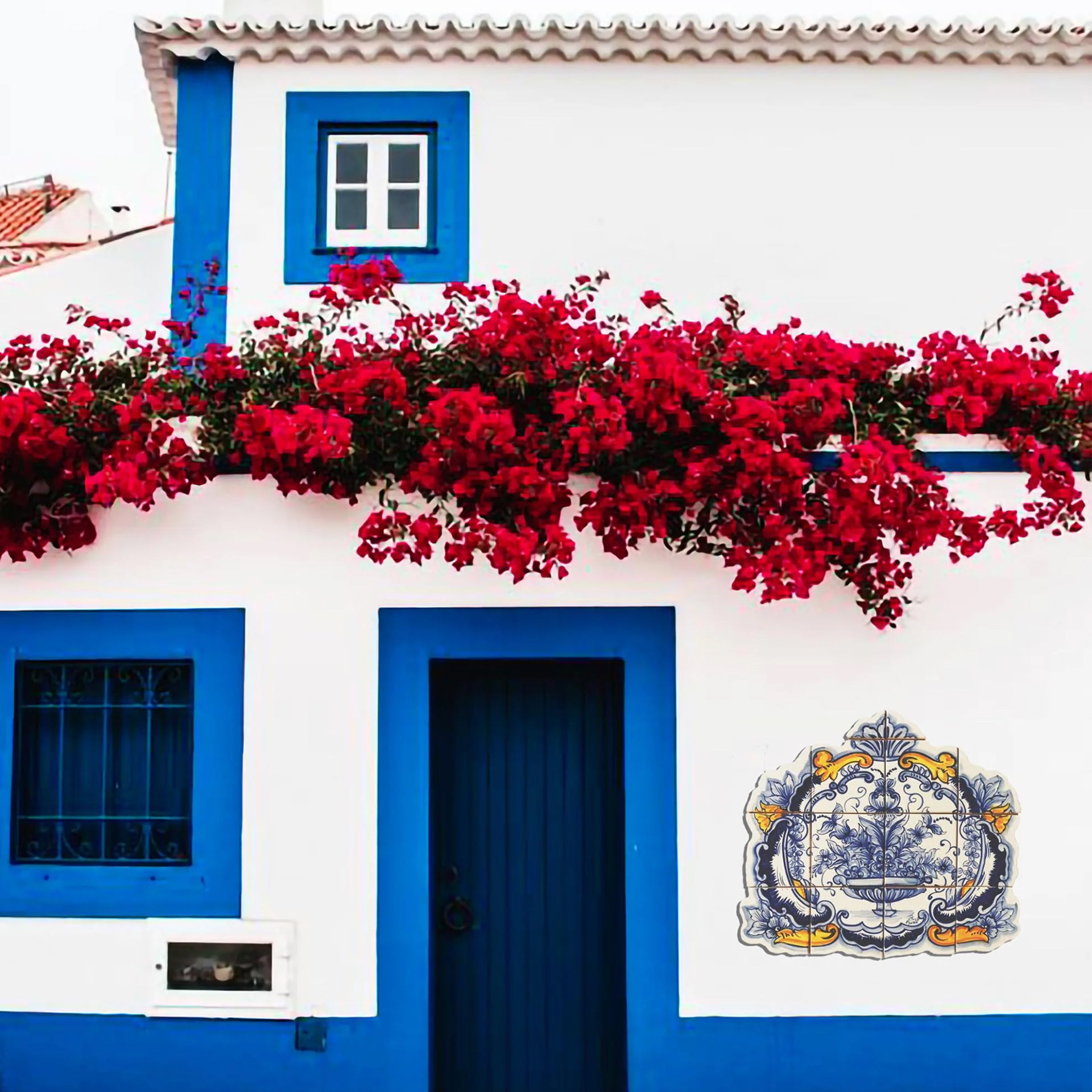 Floral Hand Painted Ceramic Tiles Mural