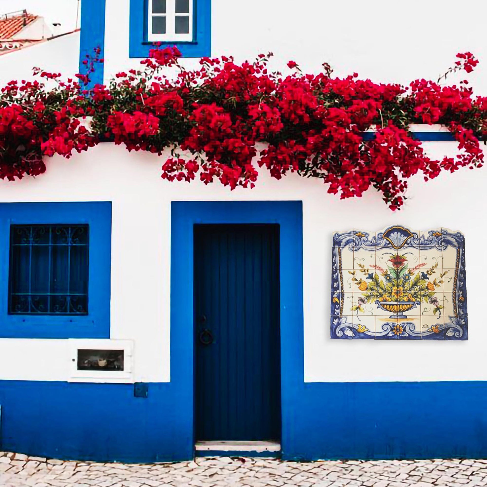 Floral Hand Painted Ceramic Tiles Mural