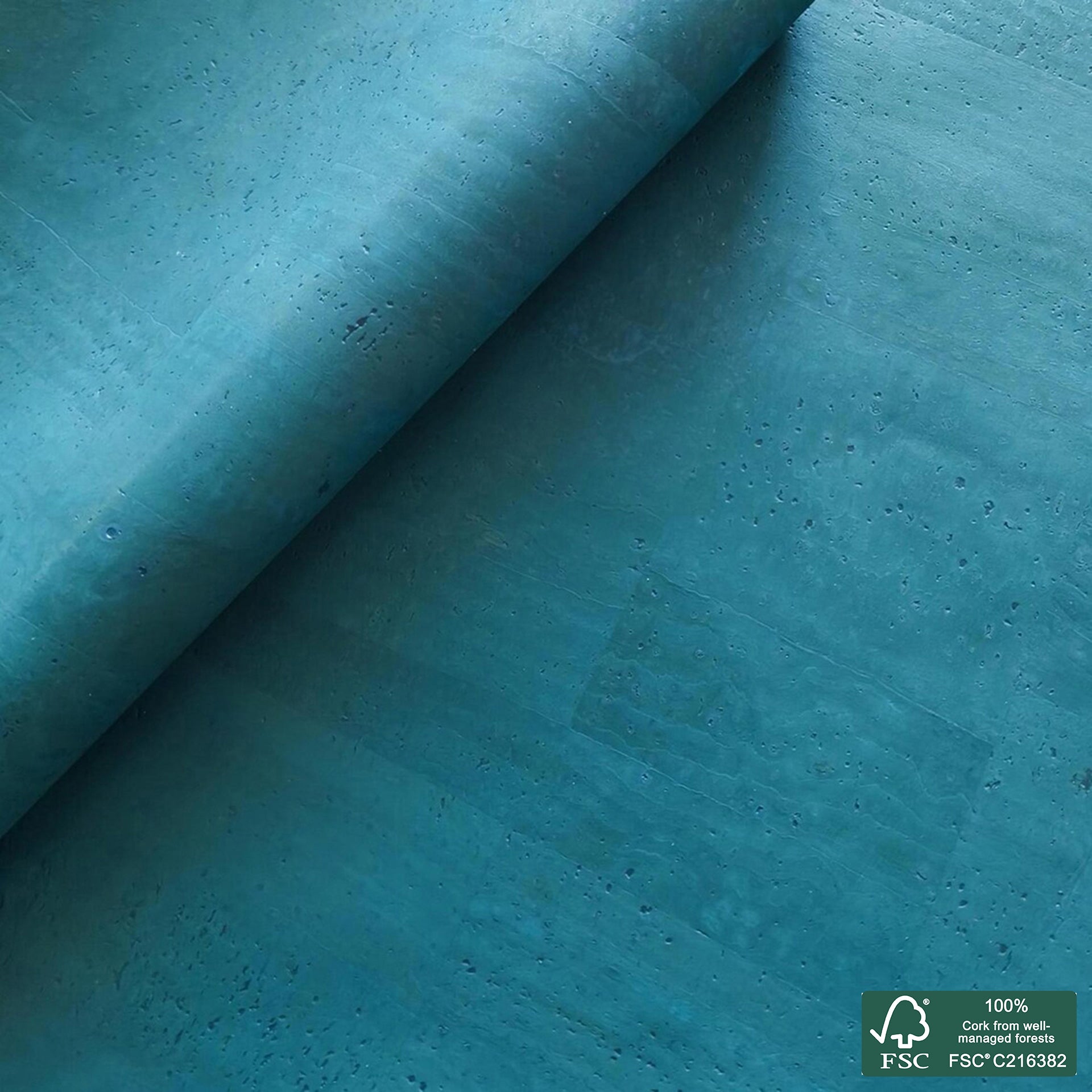 Teal Superior cork fabric