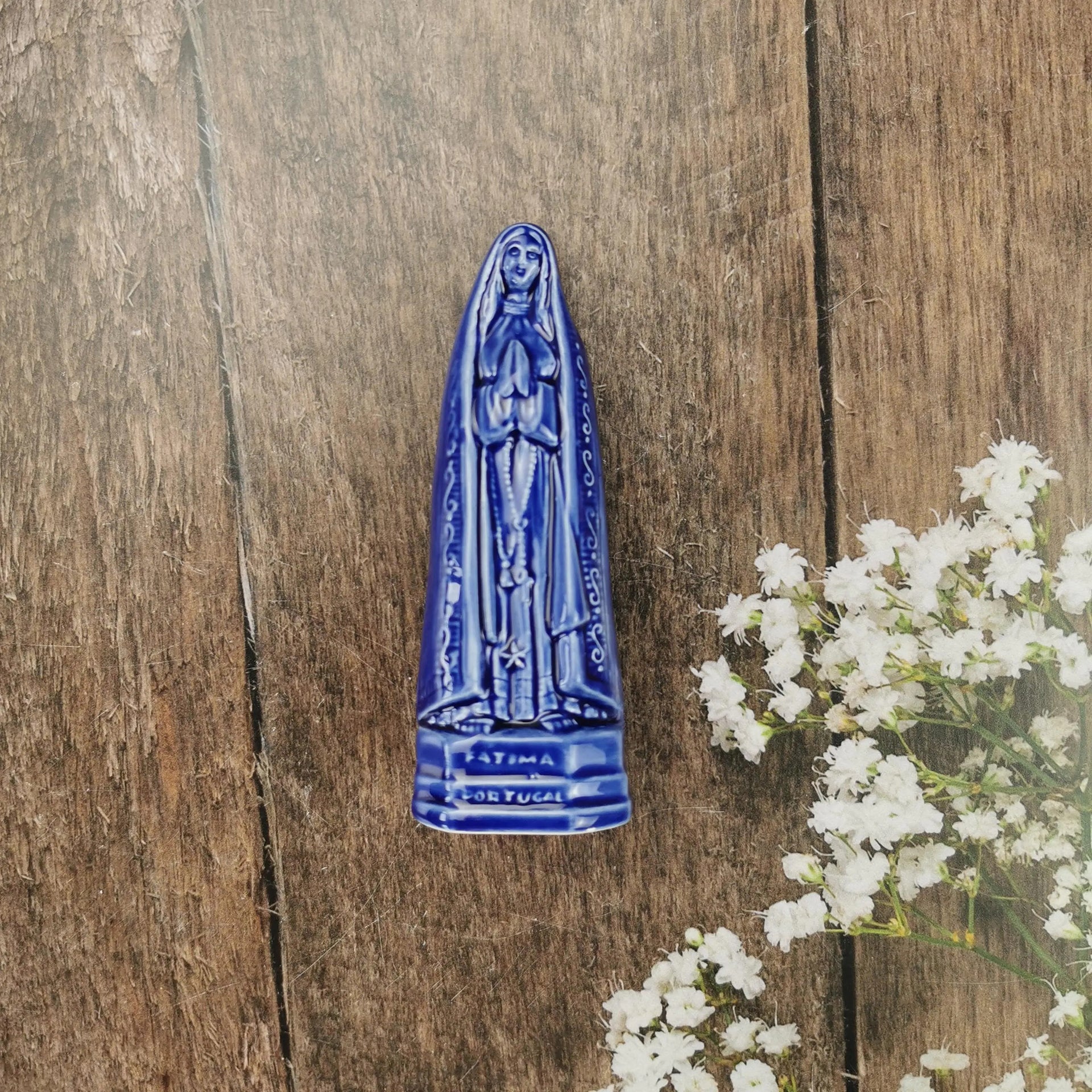 Faience figure of Our Lady of Fatima