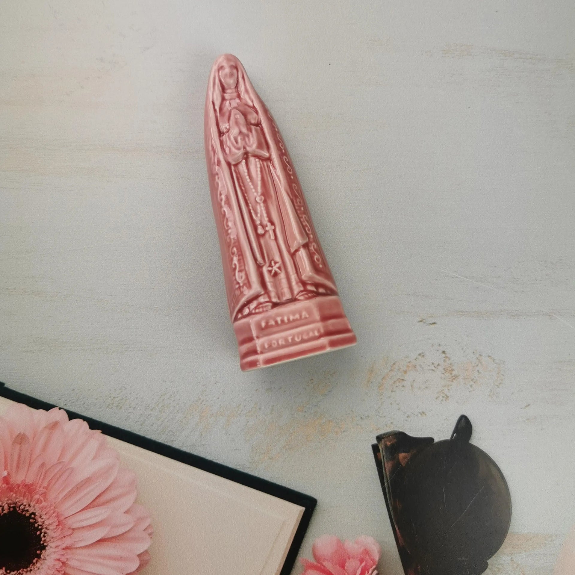 Faience figure of Our Lady of Fatima