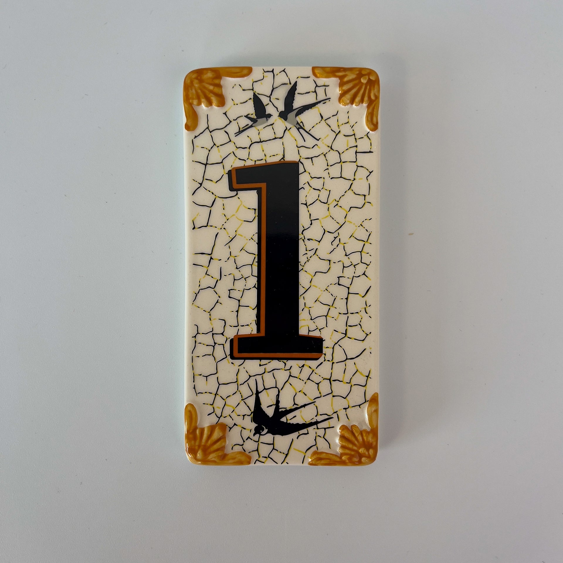 Swallow ceramic door number