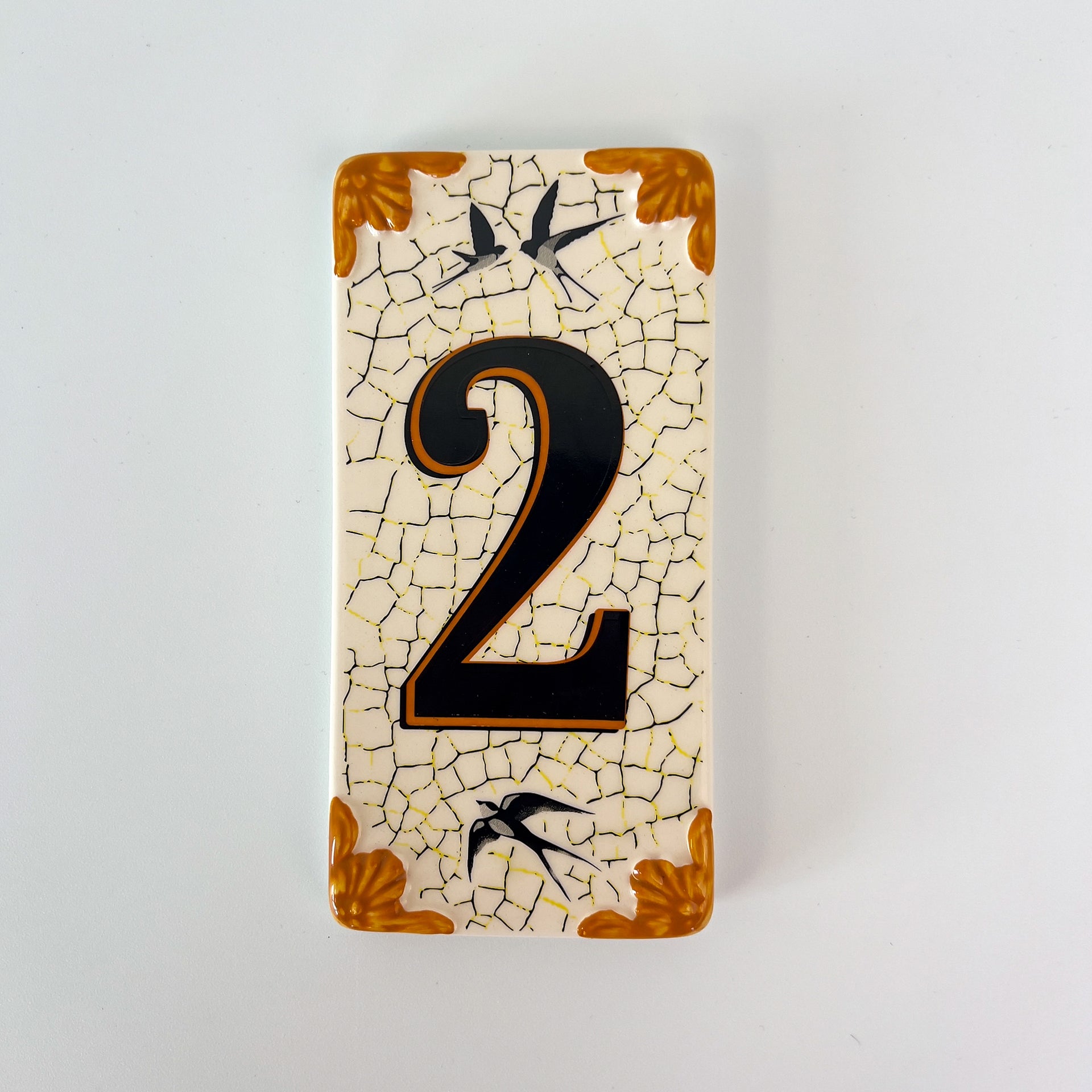 Swallow ceramic door number