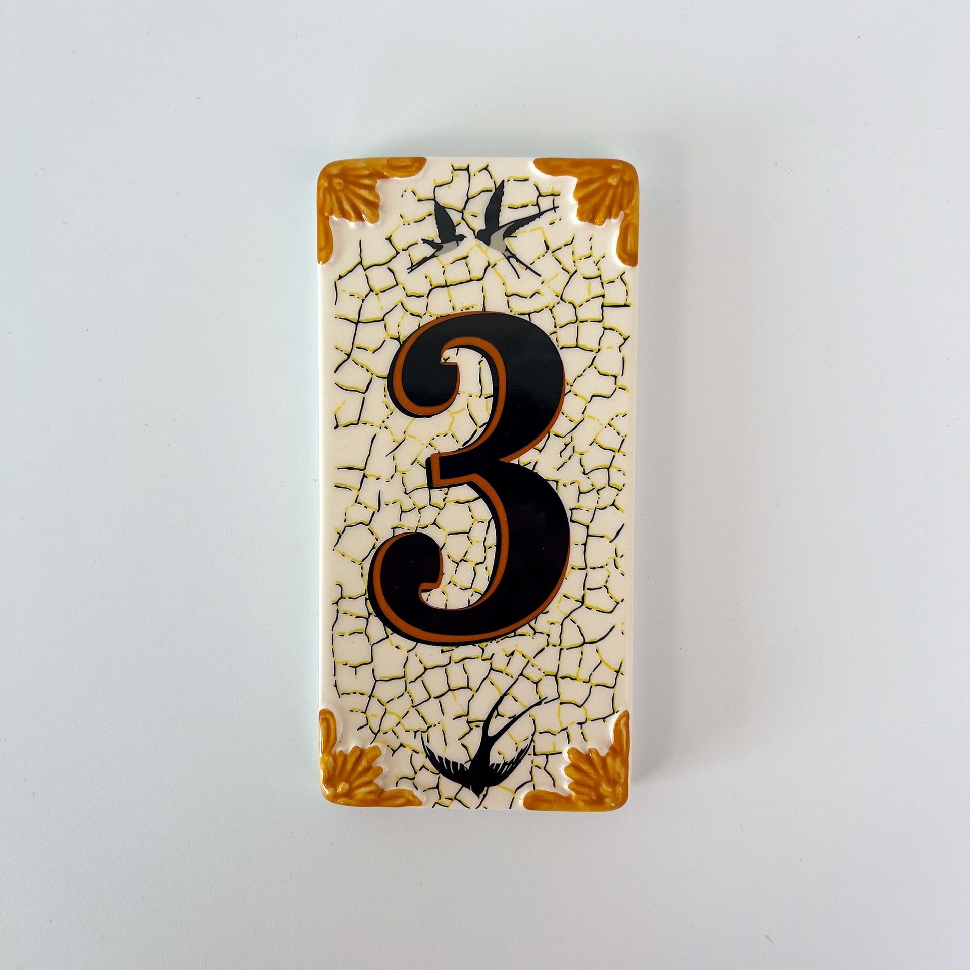 Swallow ceramic door number