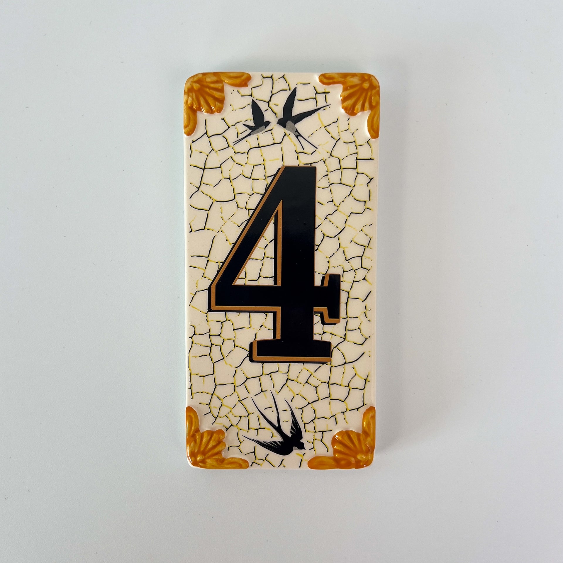 Swallow ceramic door number