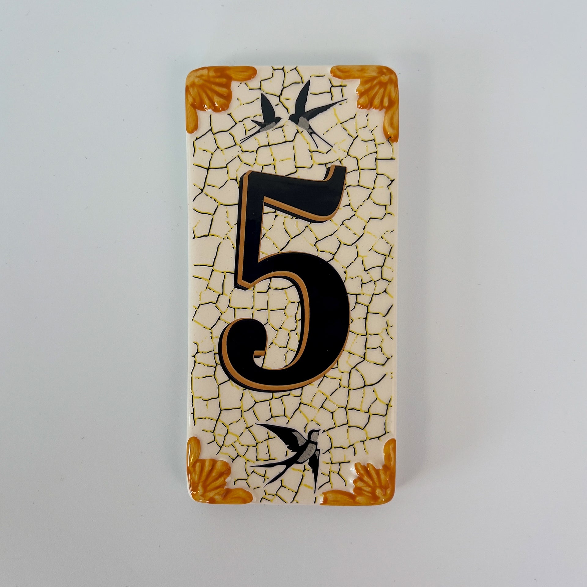 Swallow ceramic door number