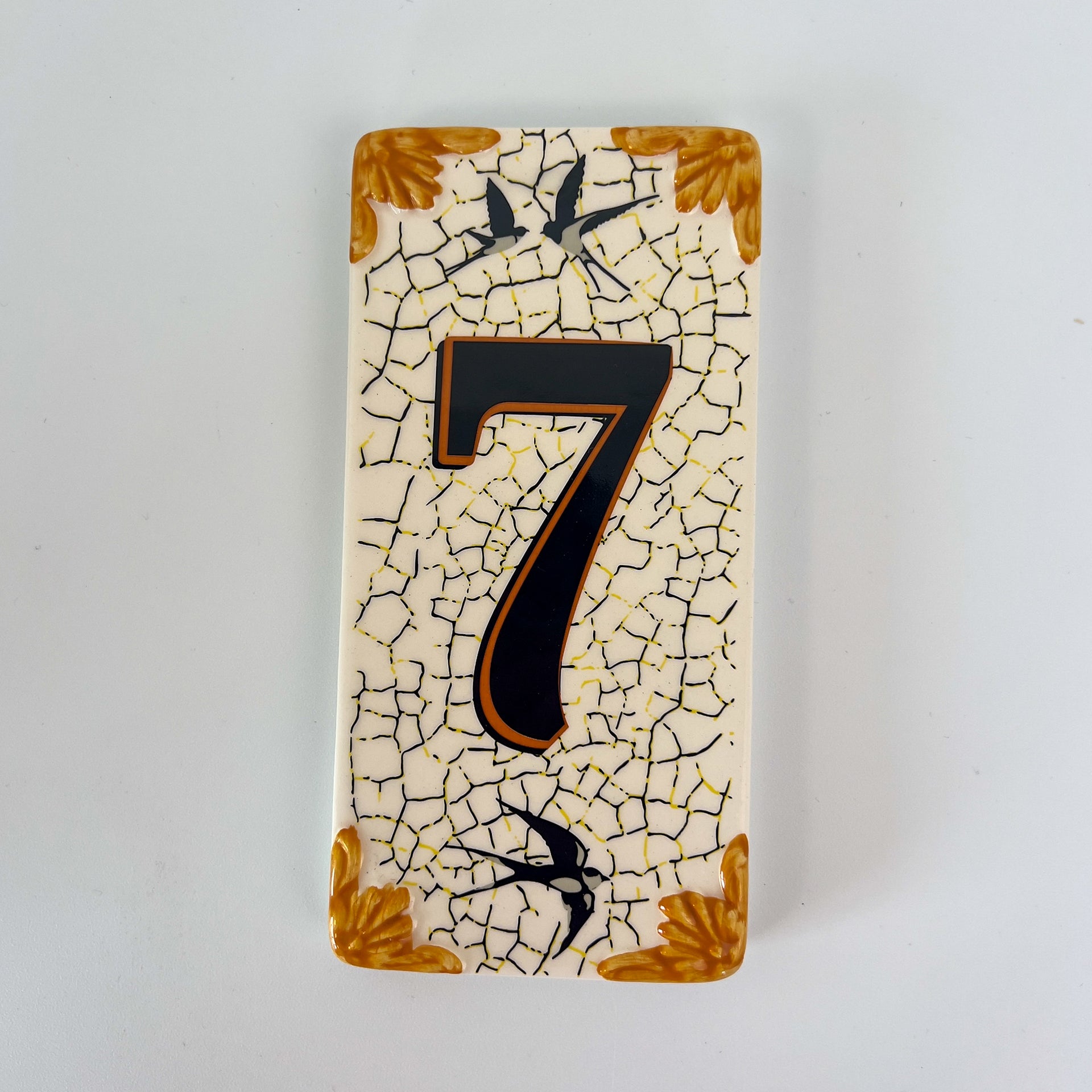 Swallow ceramic door number