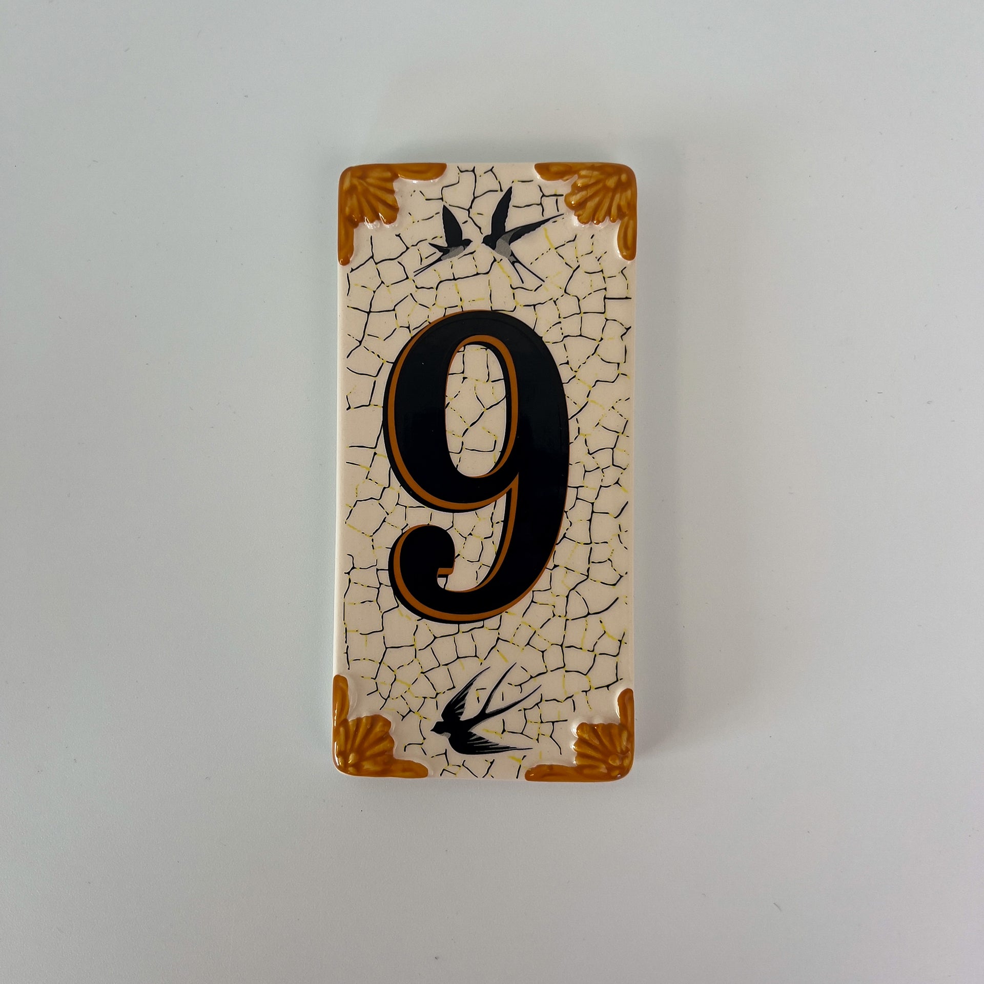 Swallow ceramic door number