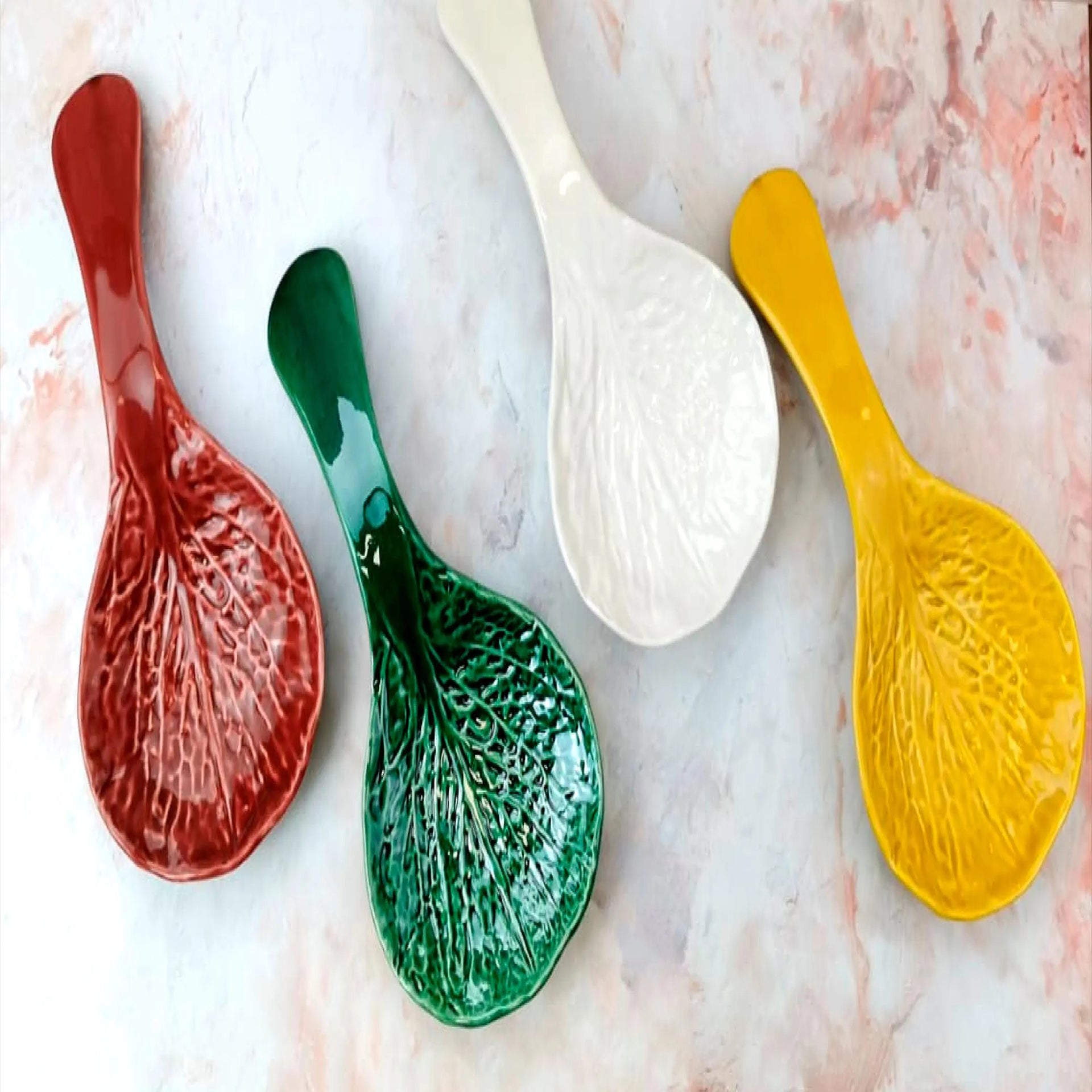 Cabbage shapped ceramic spoon rest