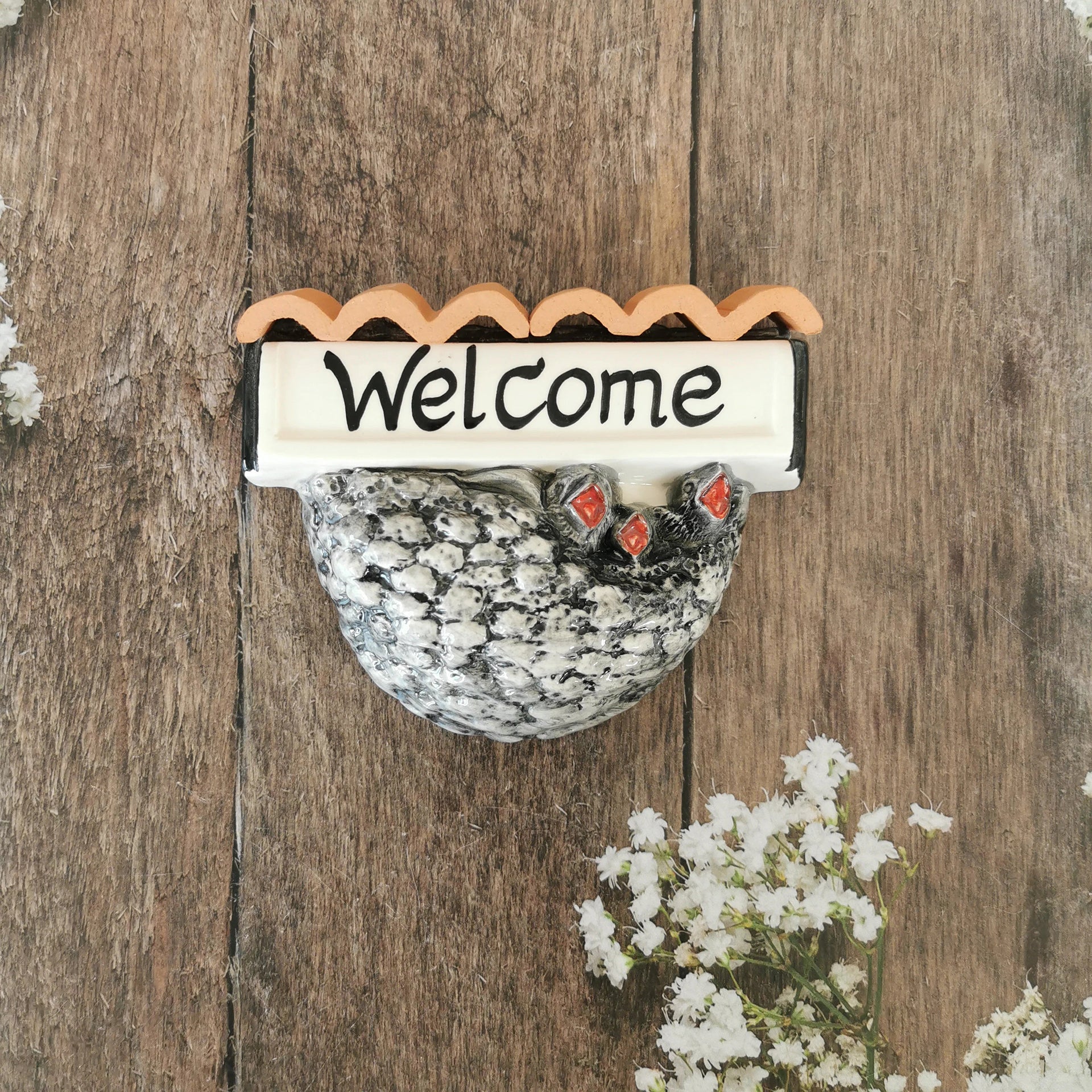 Welcome ceramic swallow nest