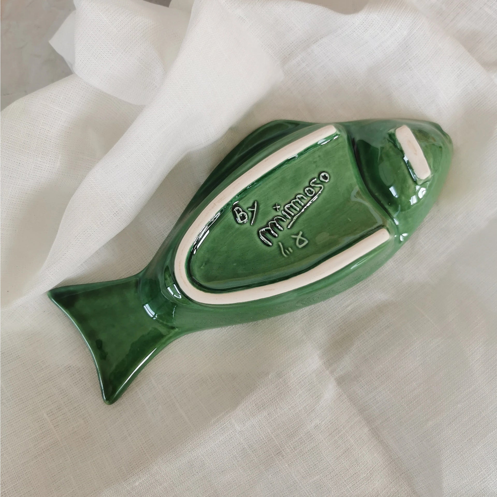 Ceramic fish shape portuguese olive plate